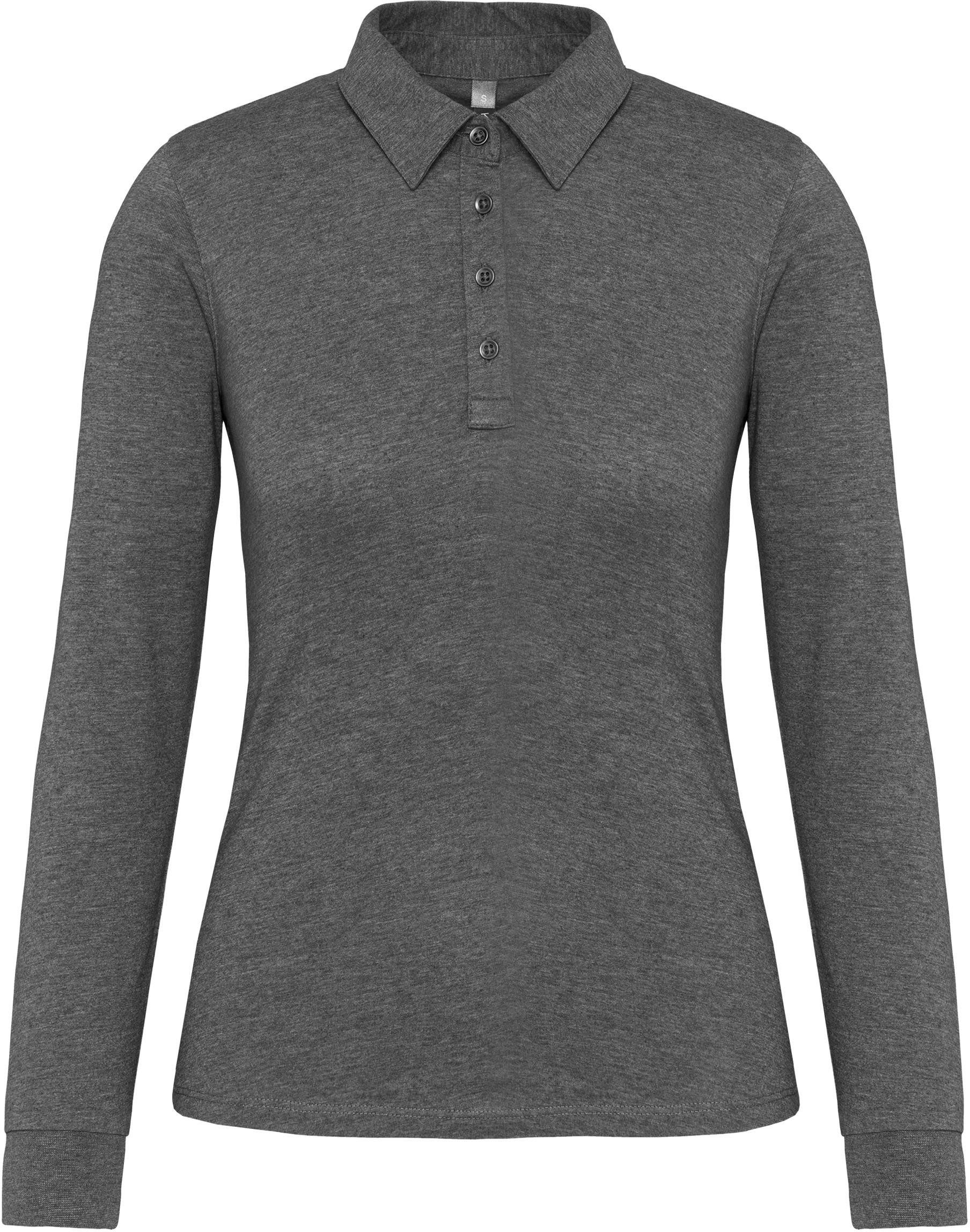 Kariban Langarm-Poloshirt Langarm-Polohemd für Damen aus Jersey