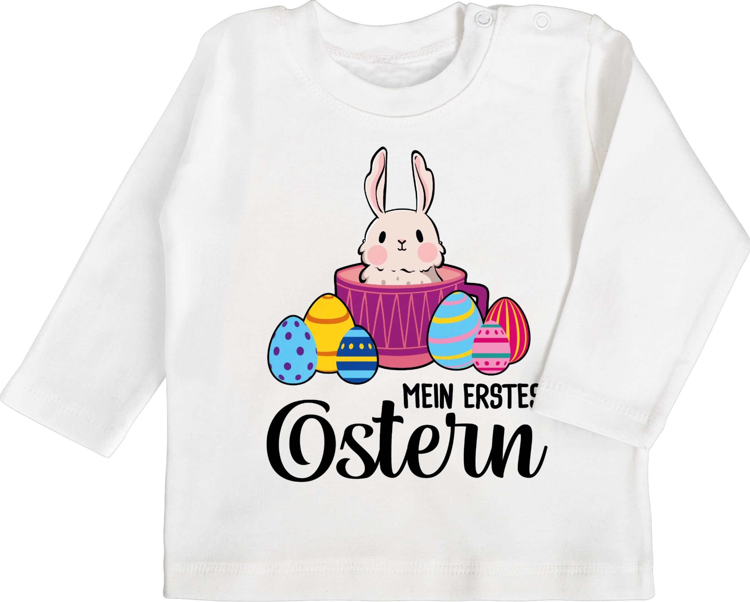 Shirtracer T-Shirt Mein erstes Ostern - Hase in Tasse - schwarz Ostergeschenke 2 Weiß