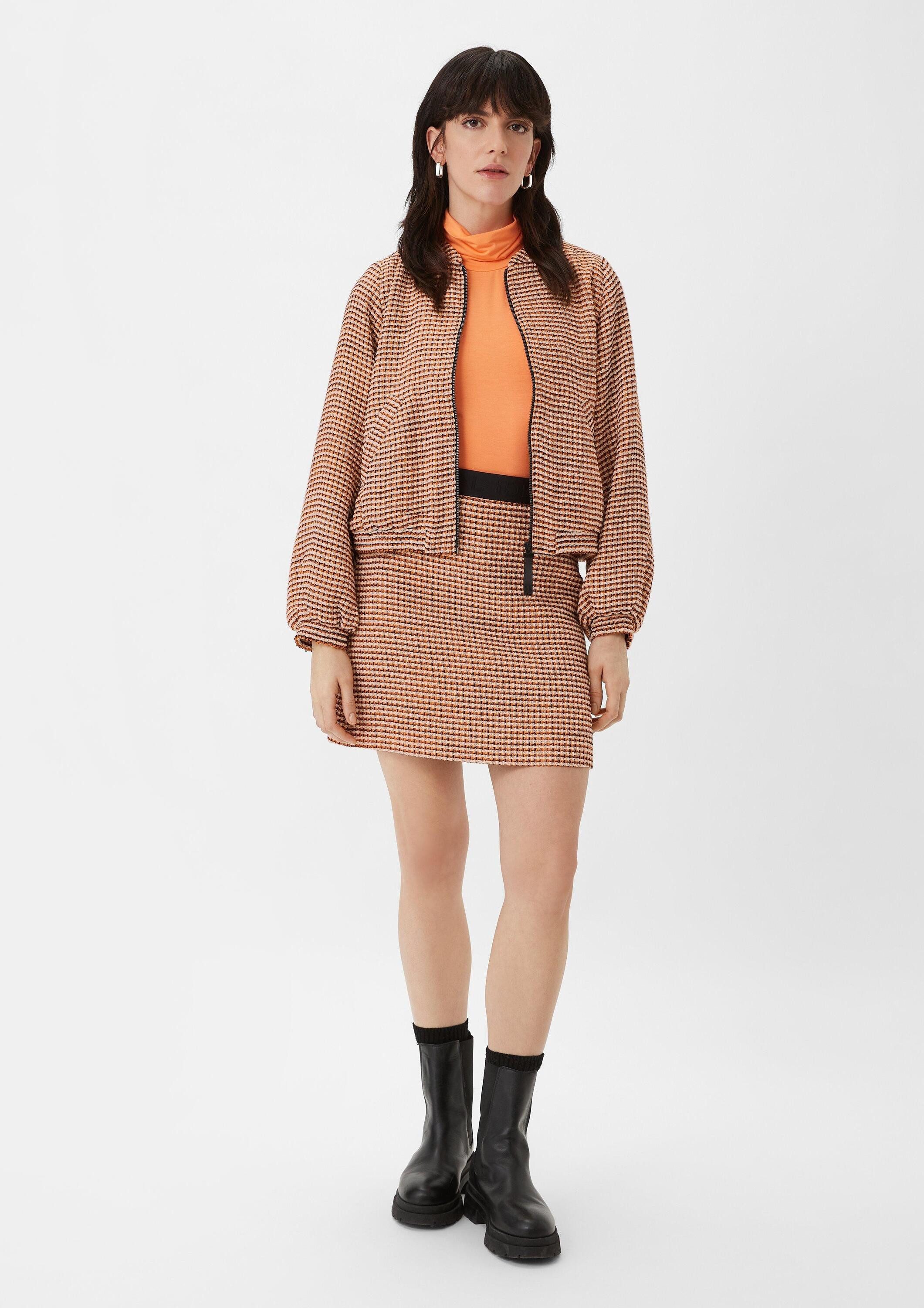 comma Minirock Rock Rock aus Bouclé