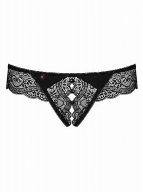 Obsessive Stringtanga Miamor Tanga ouvert Spitze - Schwarz (1-St., ouvert) transparent, offener Schritt