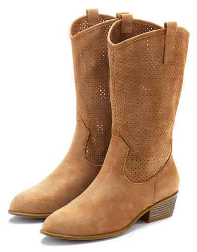 LASCANA Westernstiefel Sommer Boots, Ankle Чоботиette, Schlupfstiefel, Cowboy-Look, Cut-Outs