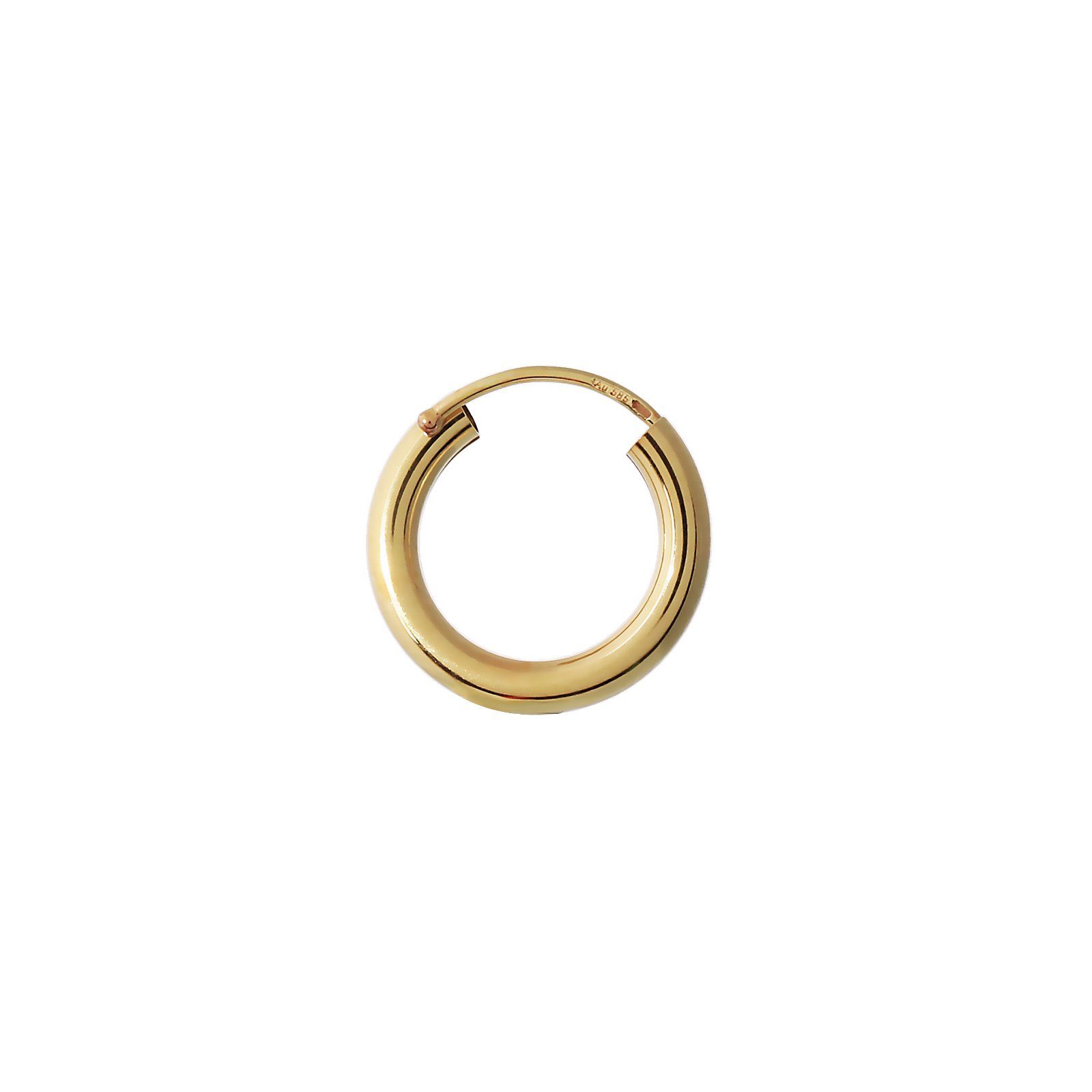 NKlaus Single-Creole Einzel 585 Gelb Gold Creole Ohrring Ohrschmuck Run