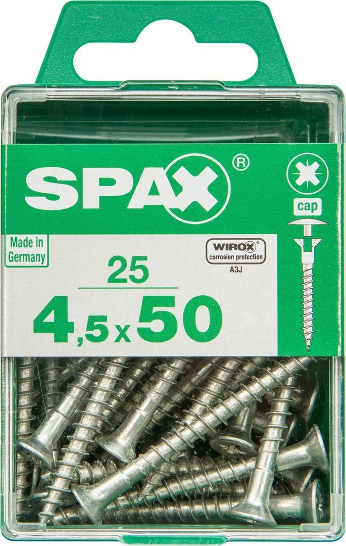25 4.5 50 2 Stk. Universalschrauben SPAX PZ mm - x Spax Holzbauschraube