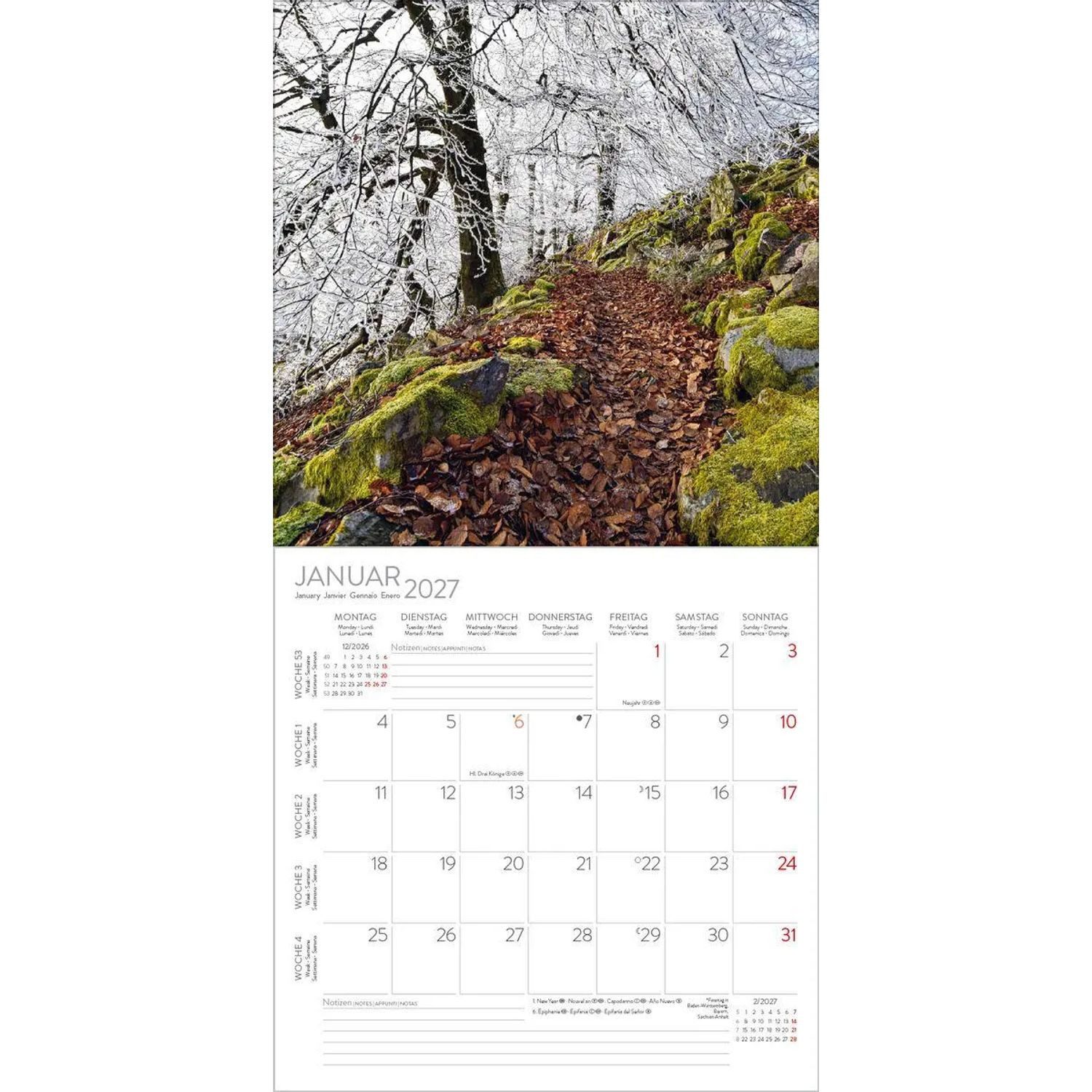 Korsch Verlag Wandkalender Traumwege 2027