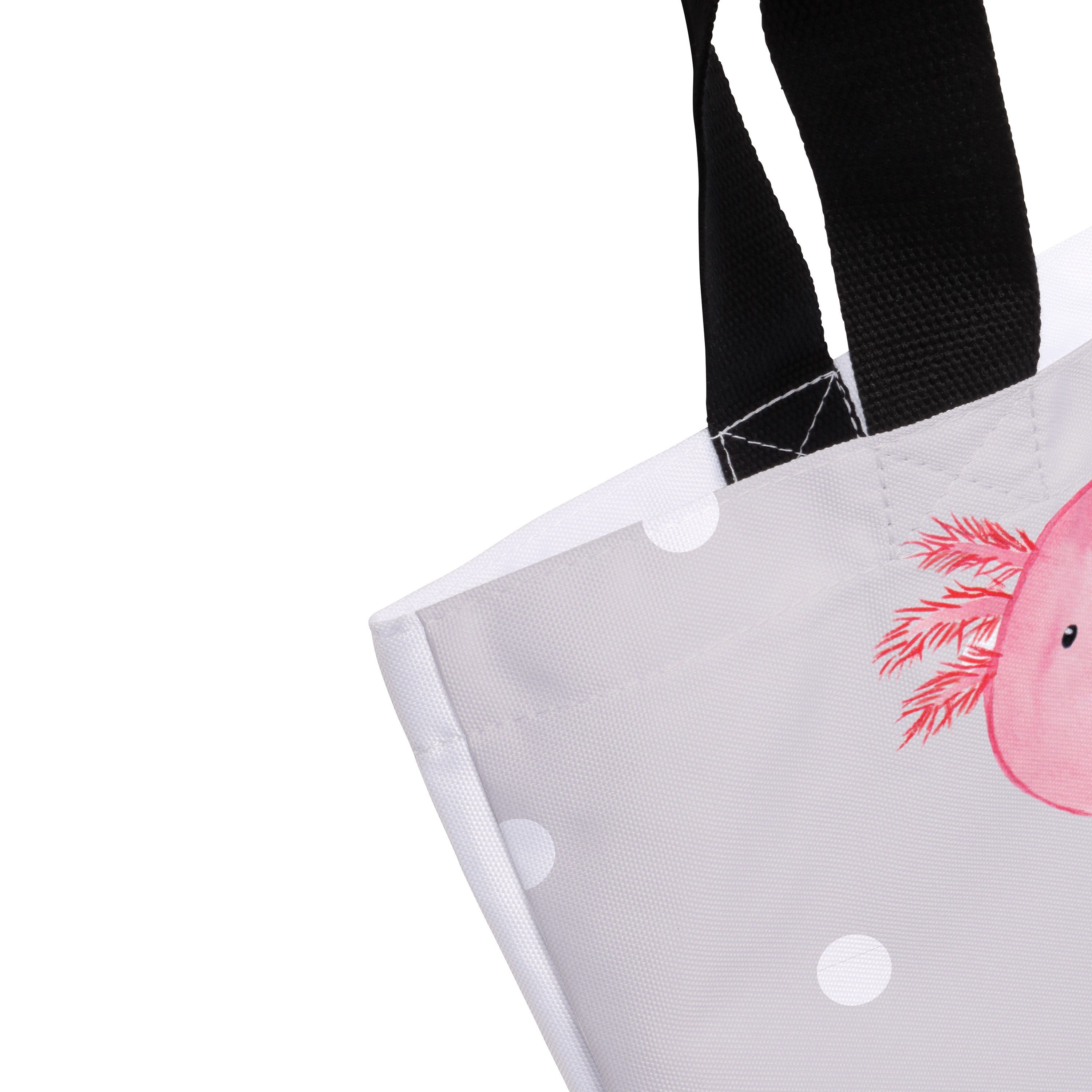 Mr. & Mrs. Panda - (1-tlg) Shopper Geschenk, Grau Pastell Strandtasche, - Lebensweisheit, Eink Axolotl