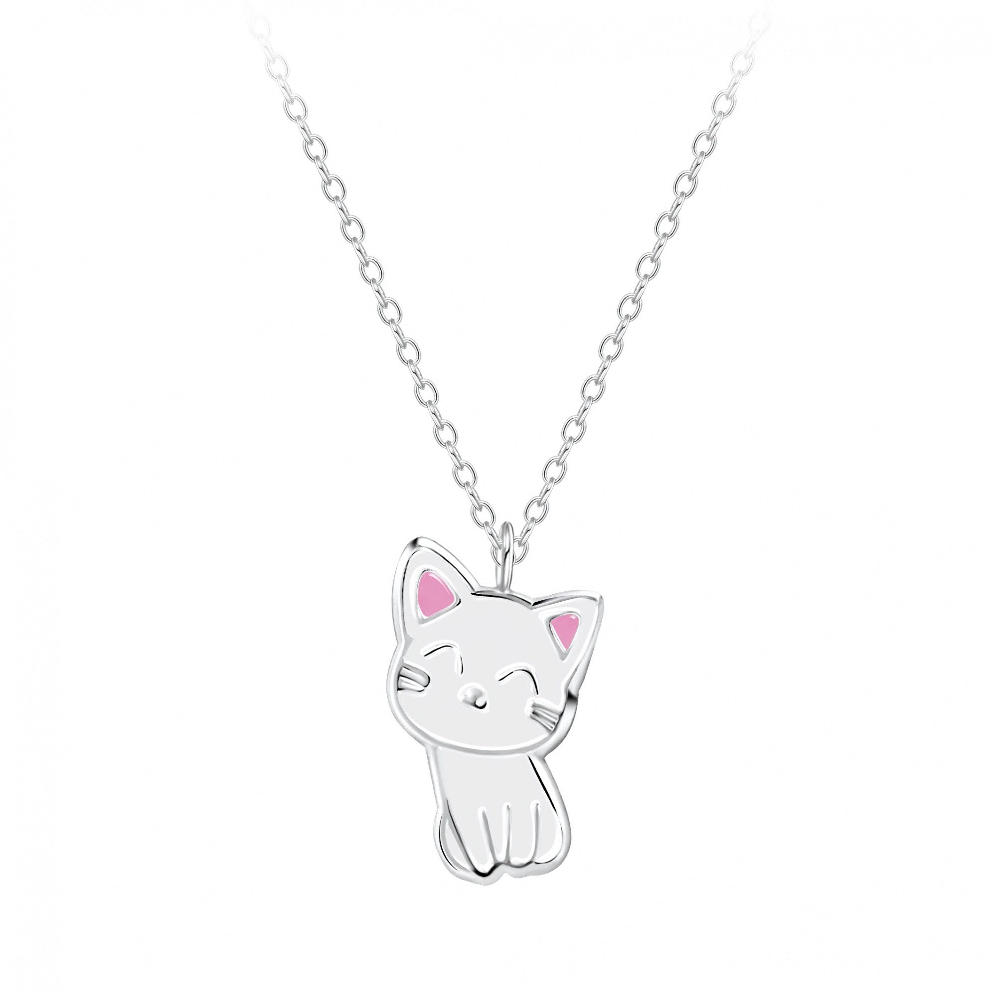 ALEXANDER YORK Schmuckset Schmuckset, Kinder, 925 Sterling Silber, KATZE weiß, 4-tlg.
