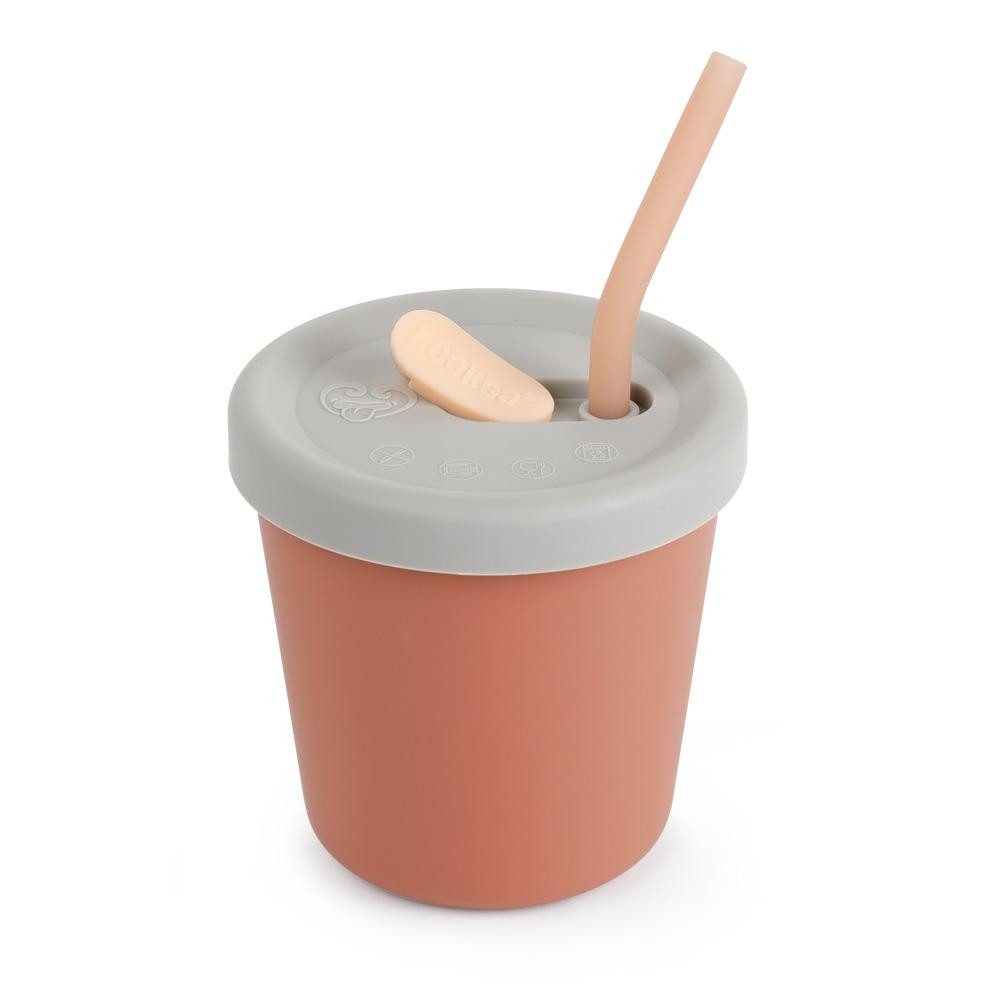 Haakaa Tasse Kinder Trinkbecher mit Röhrchen, Kindertasse, Trinkbehälter, Geeignet für Kinder mit 6 Monaten und älter.