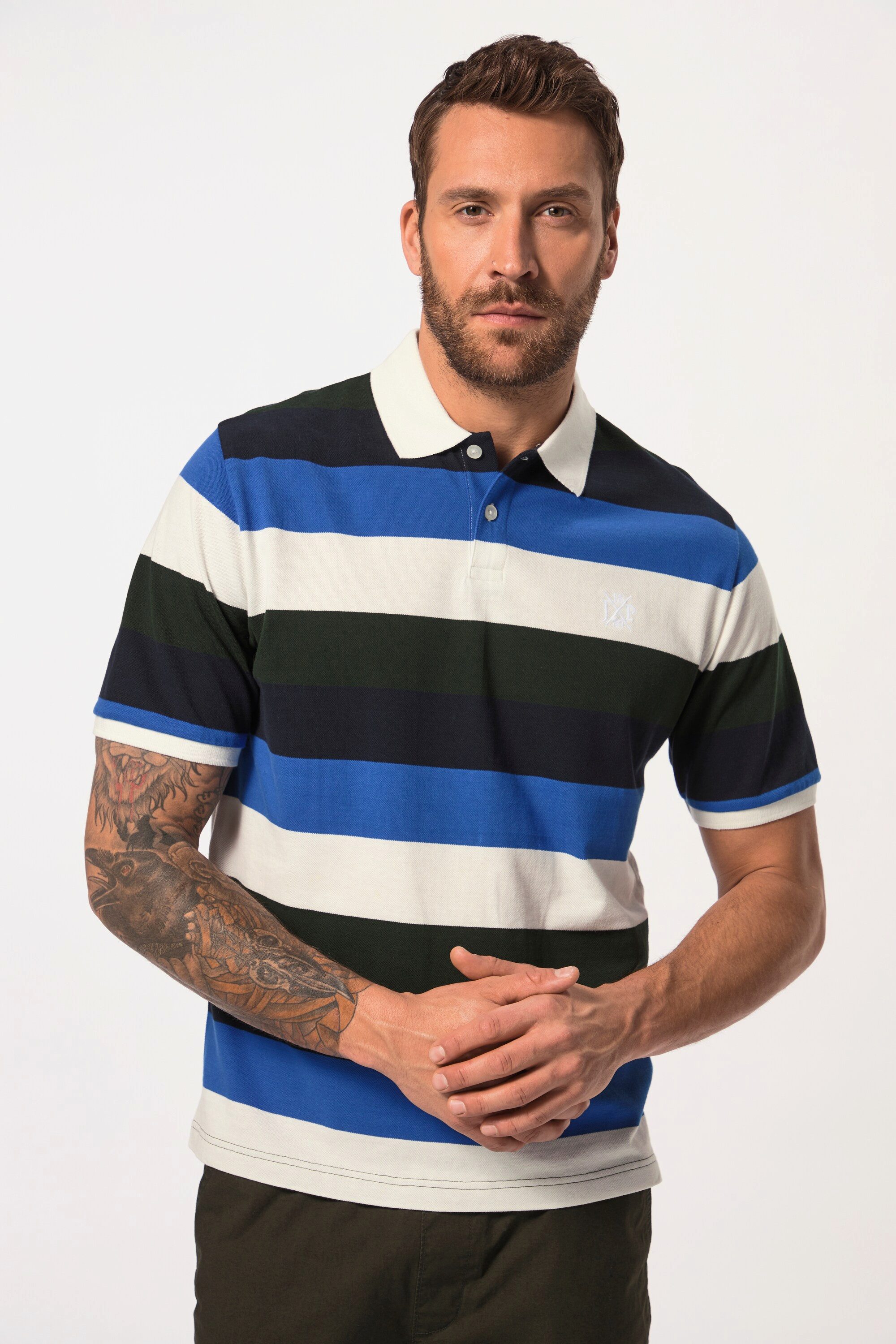 Poloshirt JP1880 Polo-Shirt Halbarm Piqué Ringel bis 8 XL