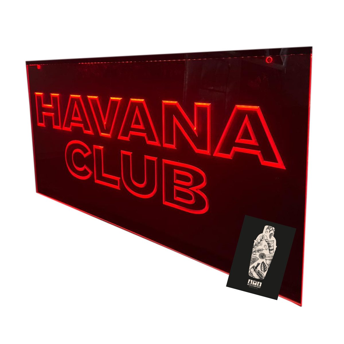 Havana Club Gläser-Set Havana Club LED Reklame – Stilvolle Leuchtreklame in Rot