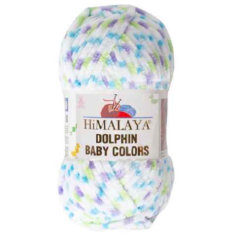 Himalaya Himalaya Dolphin Baby Colors Bulky Chenille Garn Häkelwolle, 120 m (Einzel-Pack, 1-St., Wolle), Superbauschiges Chenille Garn