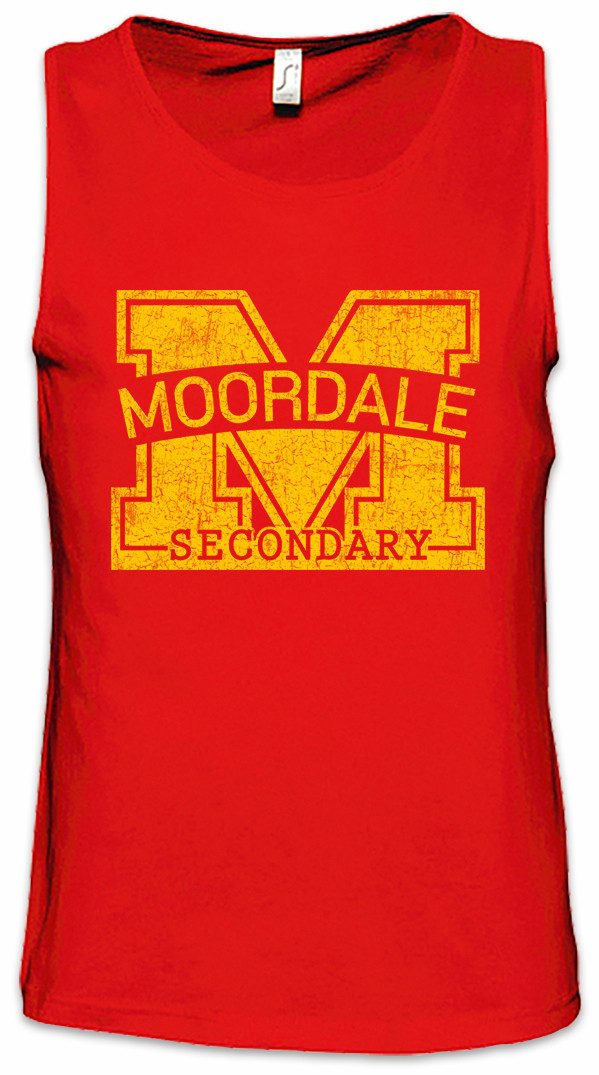 Urban Backwoods Tanktop Moordale Secondary Ärmelloses T-Shirt Logo Sex Symbol Sign Education Gaming Bar Diner Taverne