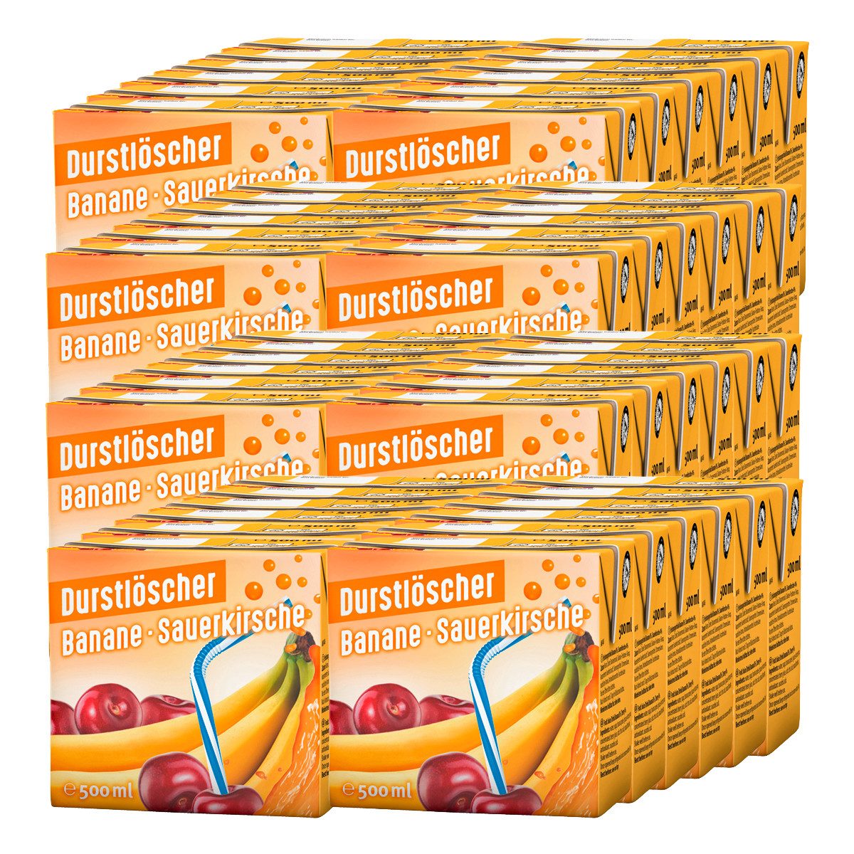 DURSTLOESCHER Softgetränk, Durstlöscher Banane Sauerkirsche Fruchtsaftgetränk 500ml 48er Pack