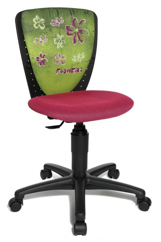 Drehstuhl Kinderstuhl High S`Cool Schwarz-Rosa / Flowers von Top Star