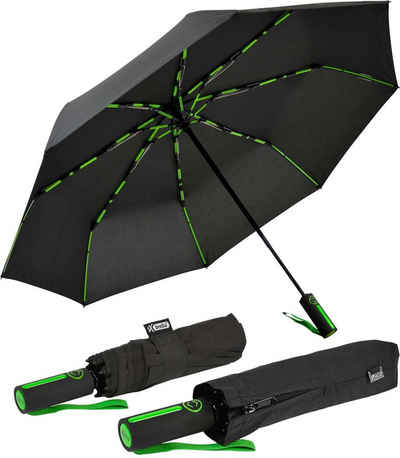 iX-brella Taschenregenschirm BIG Automatik Fiberglas-Schirm groß 104cm, mit farbigen Doppel-Speichen