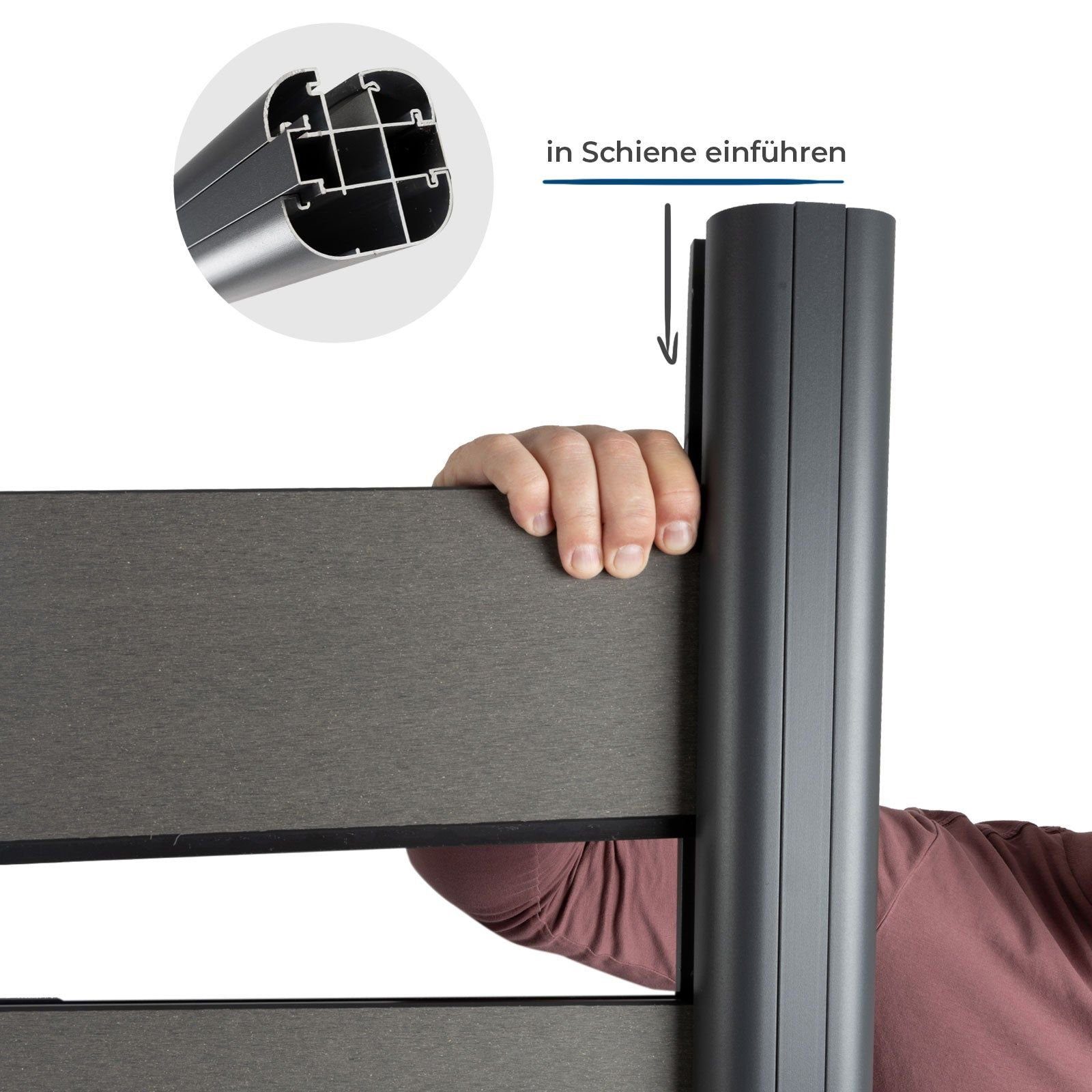 Karat Zaun Gartenzaun, 2 Arten, 180 x 180 cm, Sichtschutzzaun, WPC-Zaun, inklusive Montagematerial