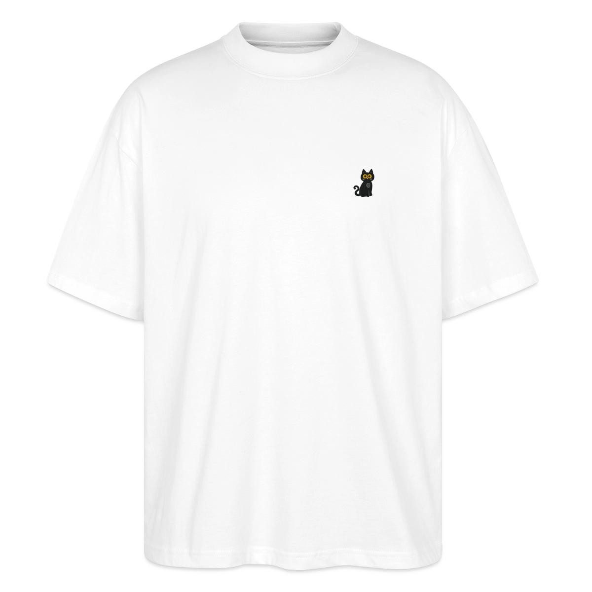 T-Shirt Schwarze Katze Bestickt Oversize Unisex T-Shirt