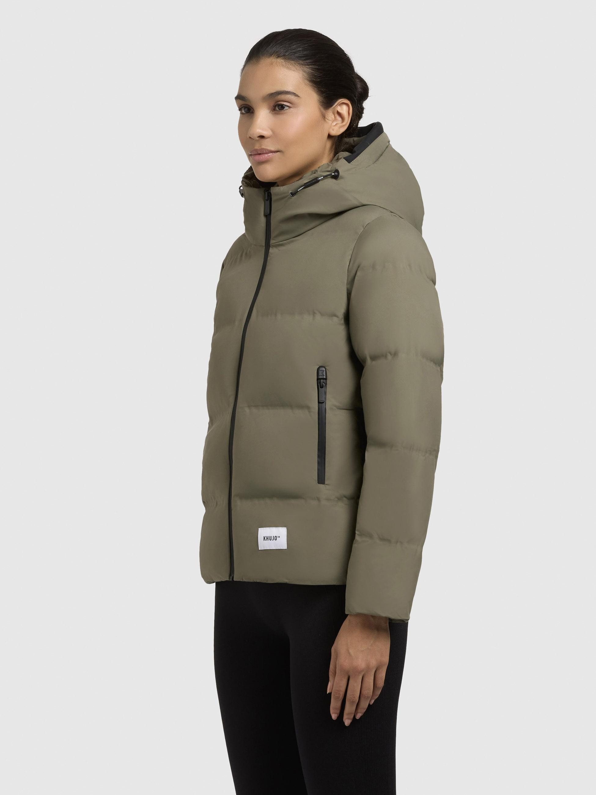 khujo Winterjacke Liev-YM Warme gesteppte Damen Kapuzenjacke
