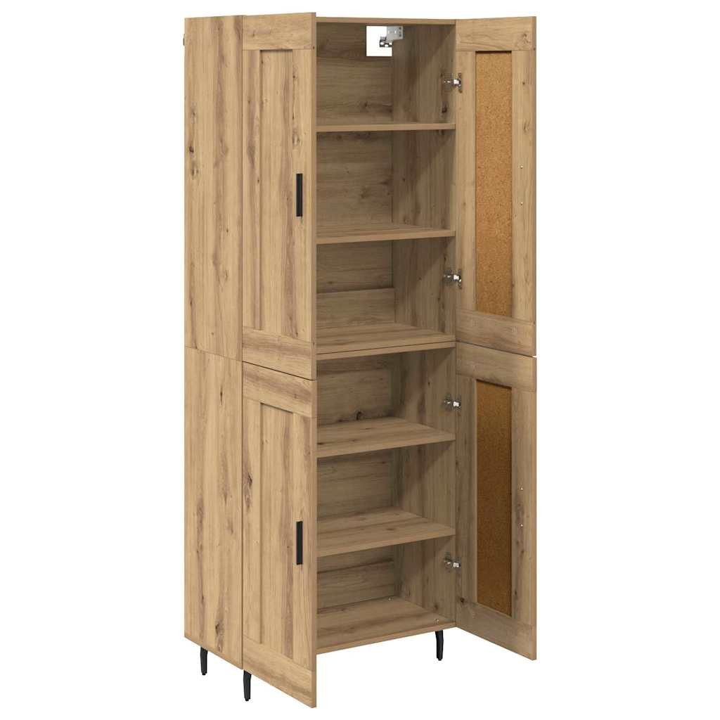 vidaXL Highboard Highboard 2 pcs Artisan-Eiche Engineered Wood und Glas (2 günstig online kaufen