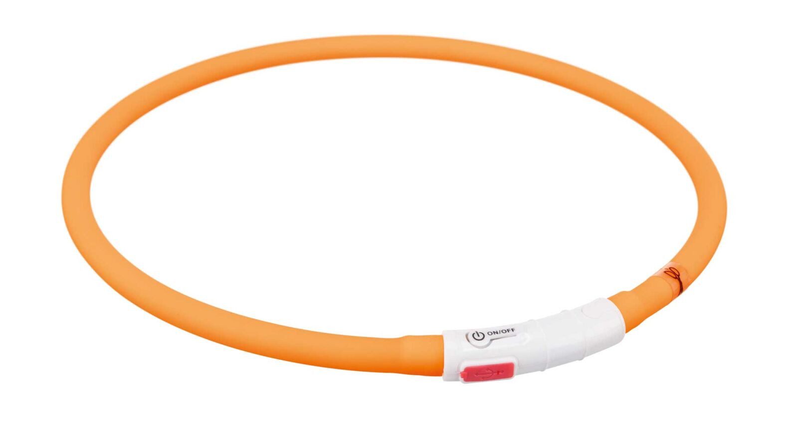 TRIXIE Hundehalsbandleuchte Flash Leuchtring USB - orange - 70 cm/ø 10 mm