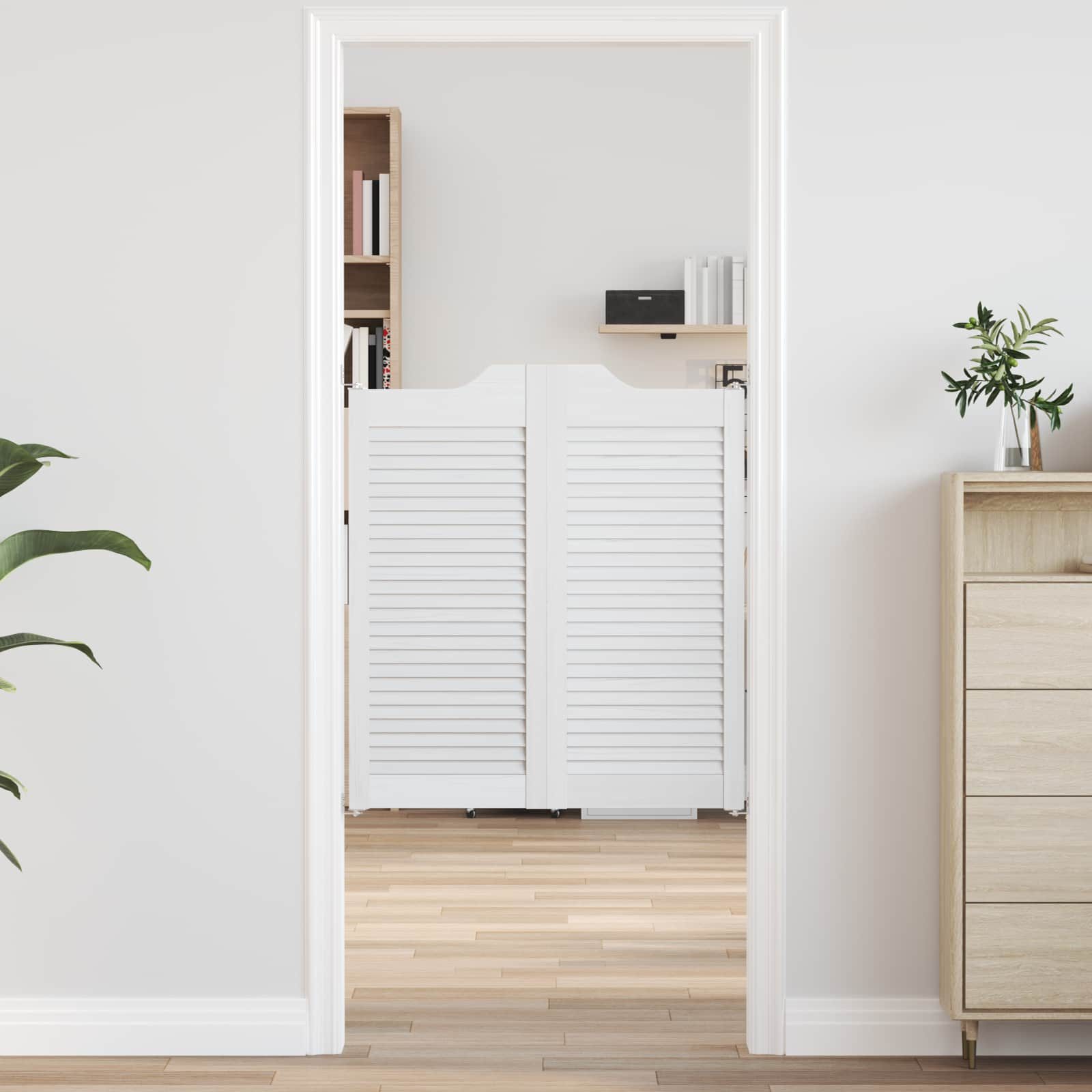 vidaXL Haustür Schwingtüren Weiß 90 x 40 cm Massives Kiefernholz (1-St)