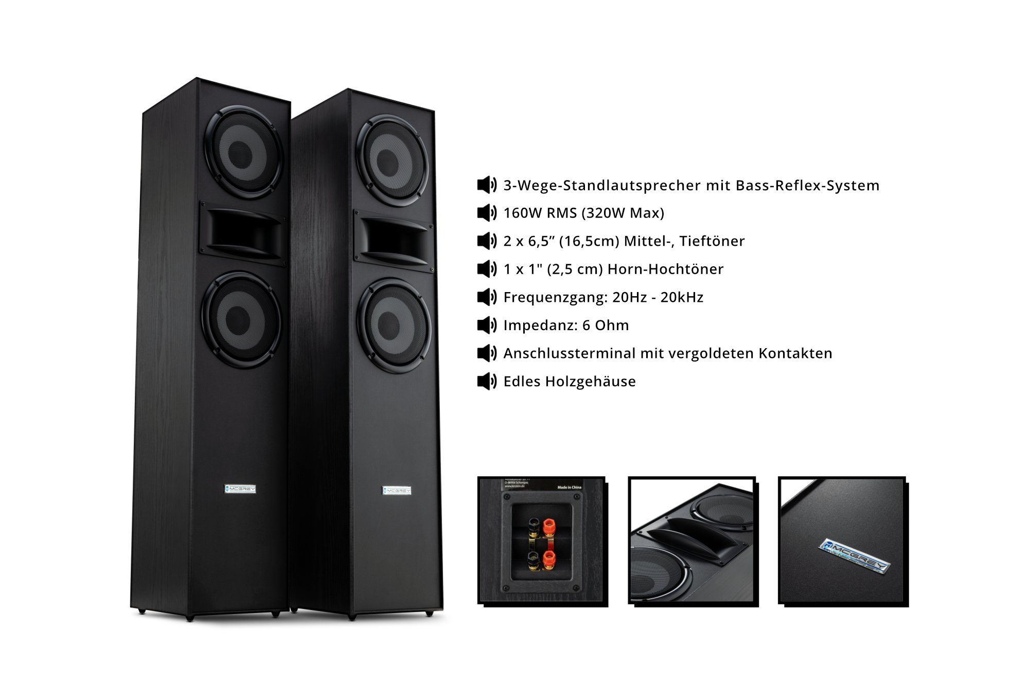 2 Stück 15,2cm Auto HiFi Lautsprecher - Koaxial Lautsprecher Set