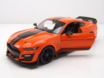 Maisto® Modellauto Ford Shelby Mustang GT500 2020 orange schwarz Modellauto 1:24 Maisto, Maßstab 1:24