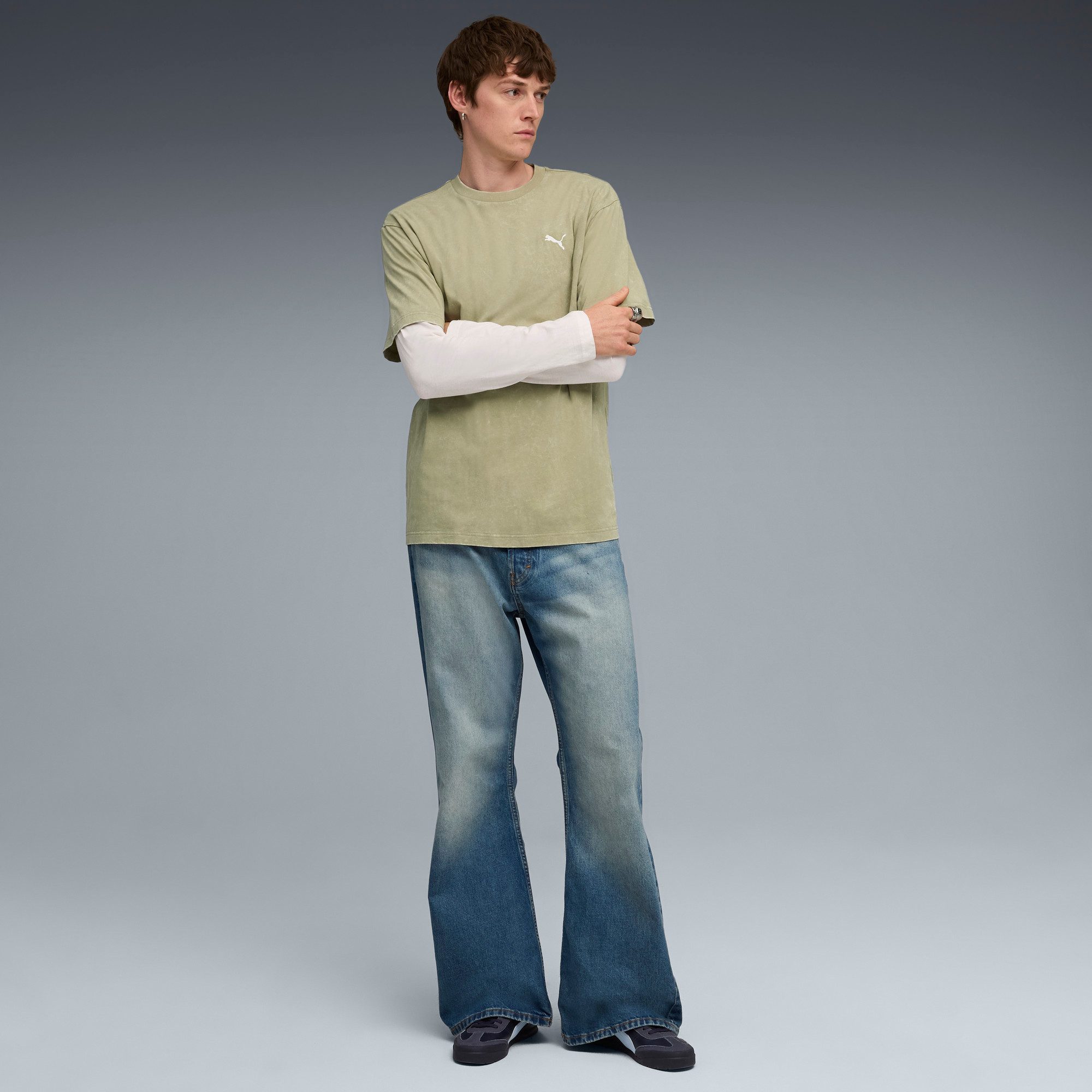 PUMA T-Shirt ESS ELEVATED RELAXED WASH TEE Kurzarm, für Freizeitaktivitäten, aus weichem Jersey-Material