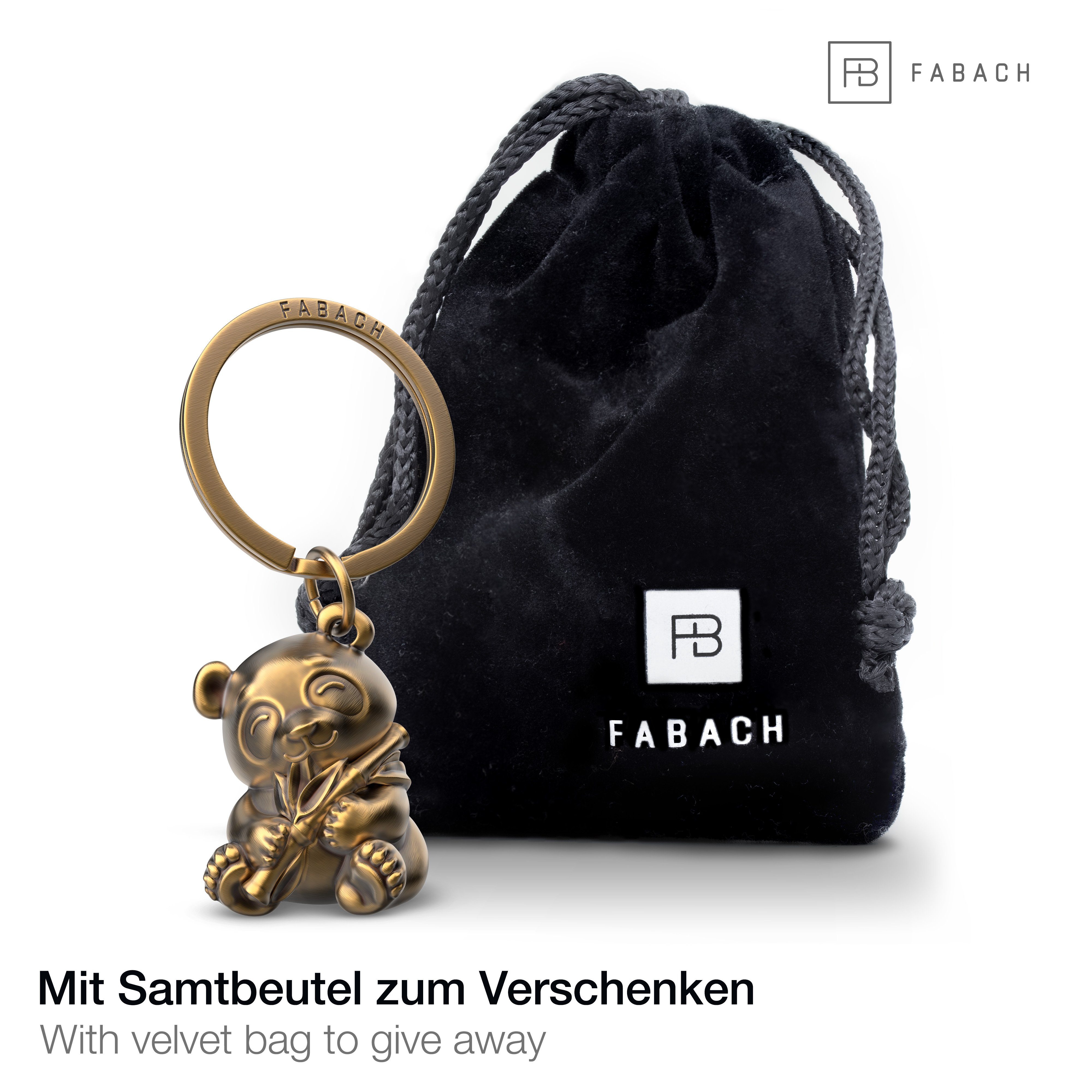 FABACH Schlüsselanhänger Panda "Tao" Geschenk - Bär für Liebhaber Bär Glücksbringer Antique Bronze Panda