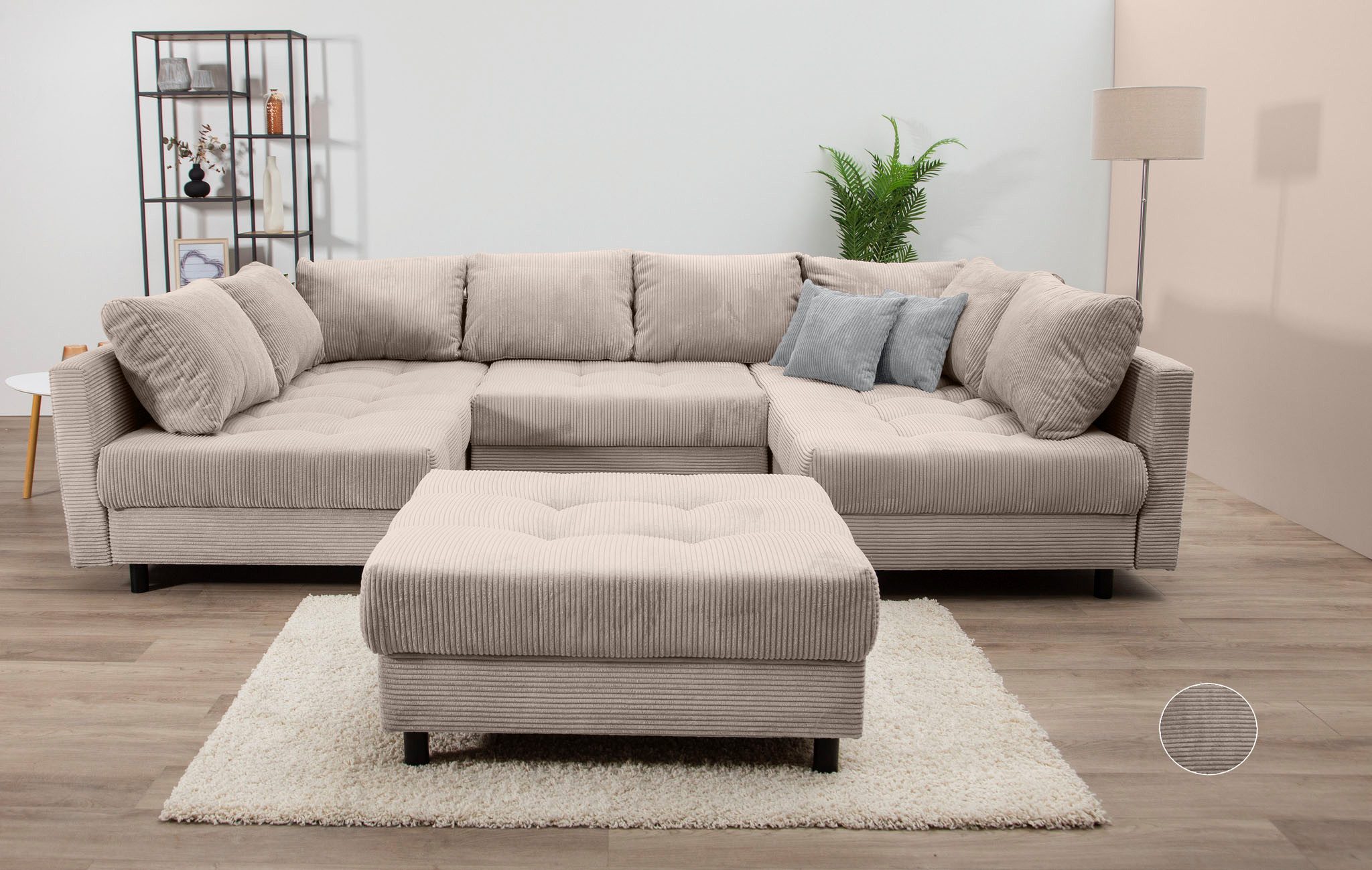 Home affaire Wohnlandschaft Toni U-Form, B: günstig online kaufen