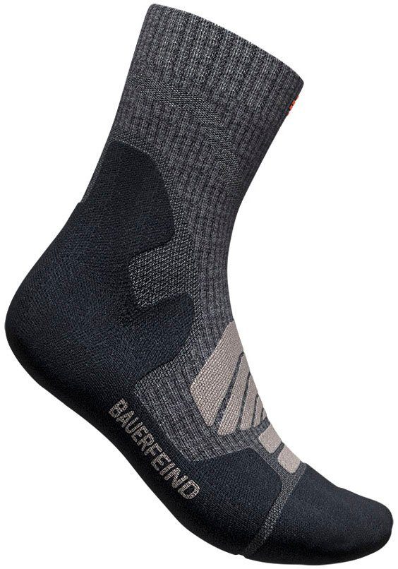 Bauerfeind Sportsocken Outdoor Merino Mid Cut Socks für Laufen, Wandern und Nordic Walking, mit Komfortzonen