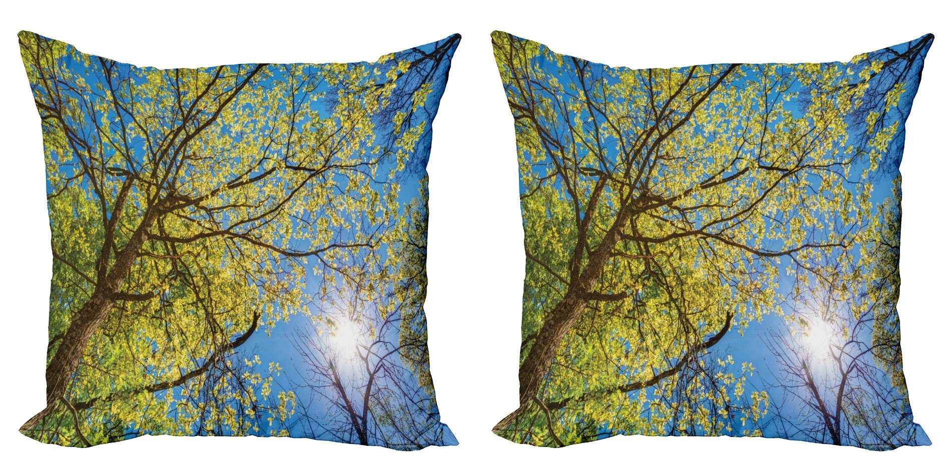 Kissenbezüge Modern Accent Doppelseitiger Digitaldruck, Abakuhaus (2 Stück), Landschaft Pastoral Baum Ast