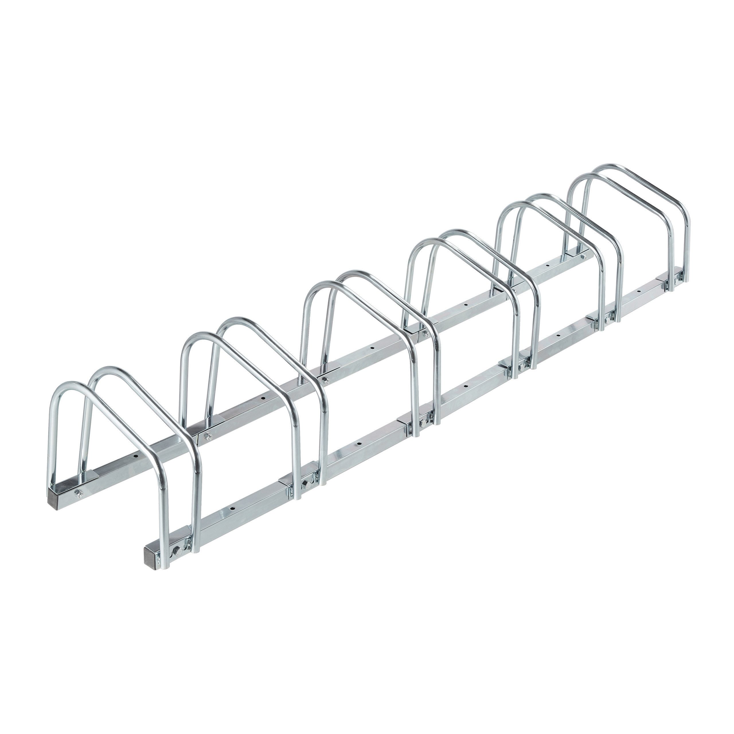 Fahrradständer Silberner Fahrradständer für 6 Fahrräder