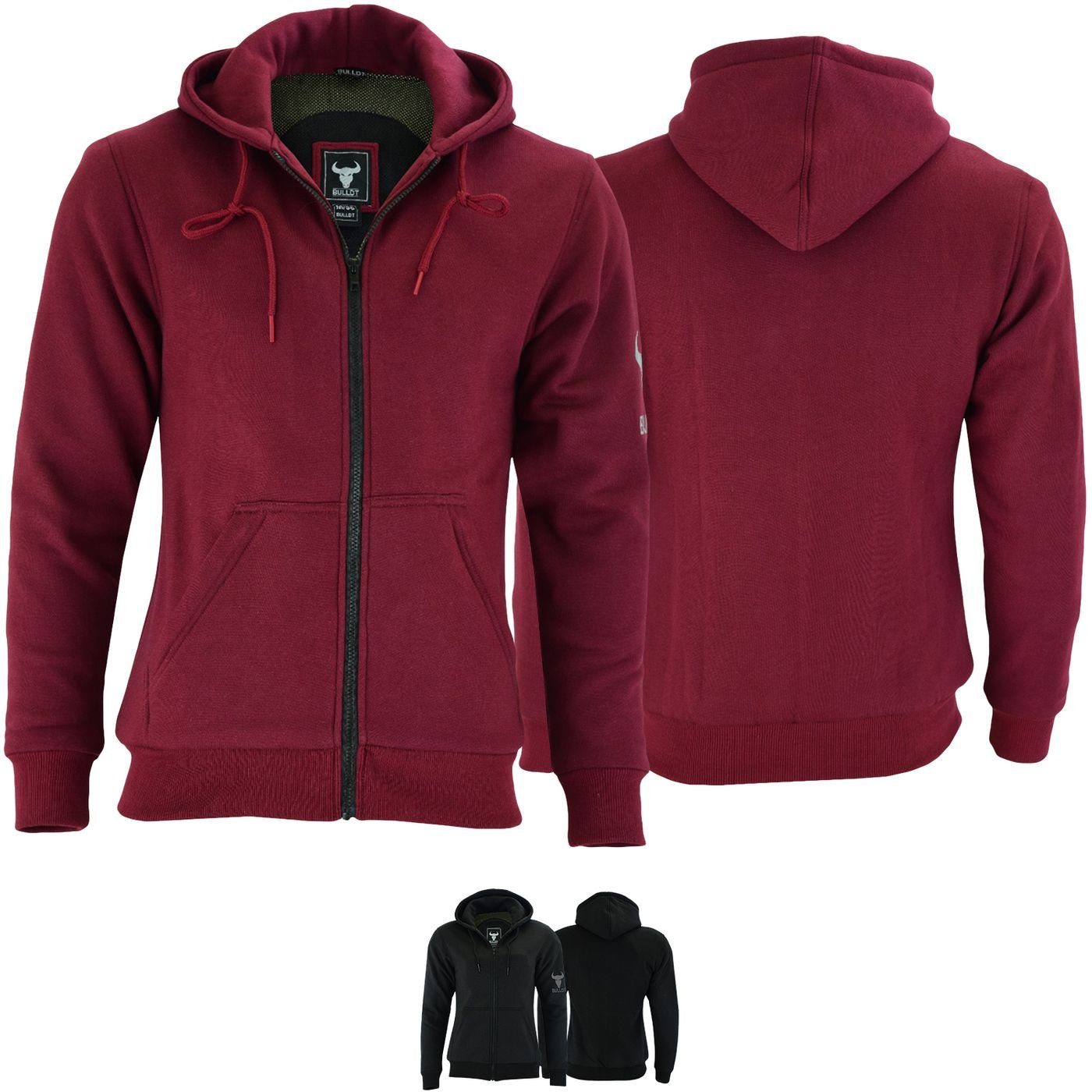 Motorradjacke Damen BLD1300 Weinrot mit Motorrad Hoodie Hoodie Wear Protektoren German Aramid