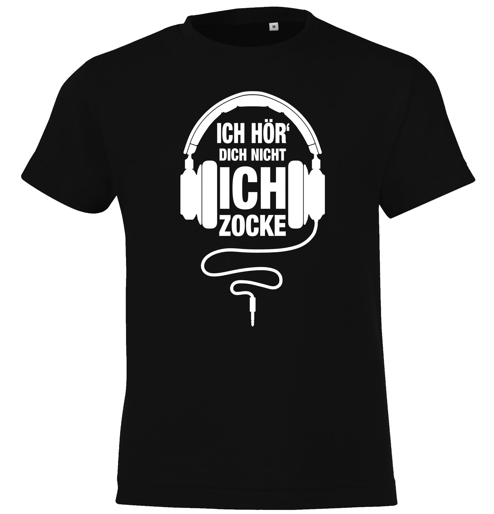 Designz lustigem mit Zocke Ich Schwarz Shirt Youth Kinder Gamer T-Shirt Frontprint