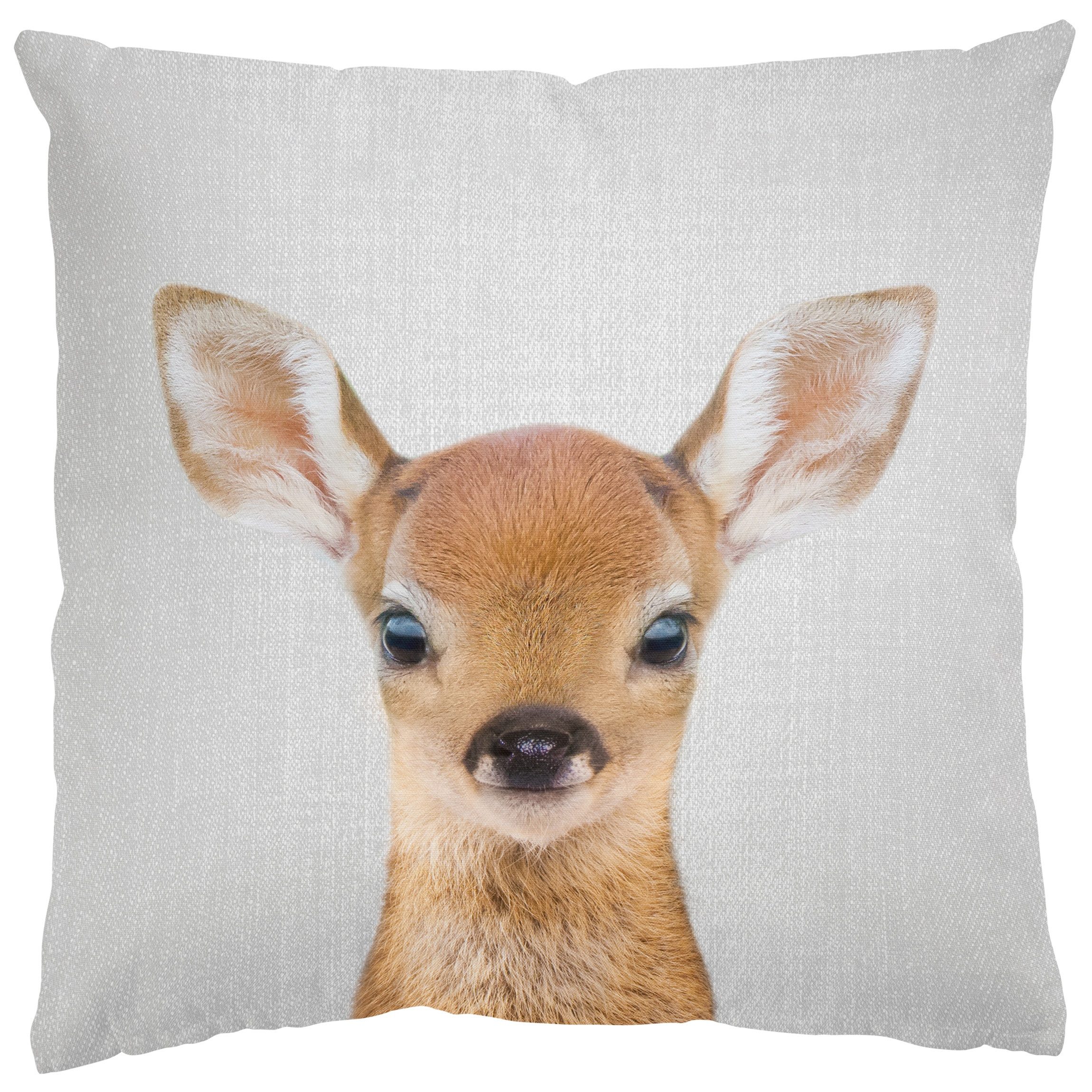 Bilderdepot24 Dekokissen drinnen / draußen Kissenhülle schwarz weiss Tiere Motiv, Bezug mit / ohne Füllung Zierkissen Outdoor Sofa Bett