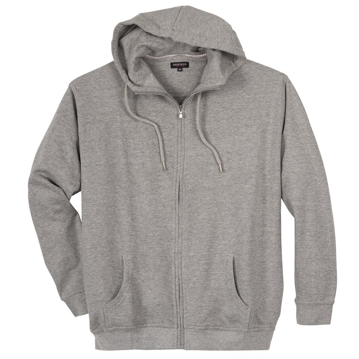 redfield Sweatjacke Redfield Kapuzen-Sweatjacke Übergröße grau melange