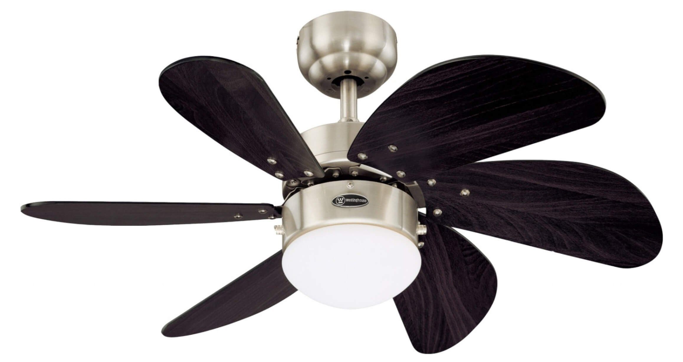 Westinghouse Deckenventilator Deckenventilator Turbo Swirl Chrom 76 cm mit Licht, Mit Zugschnur