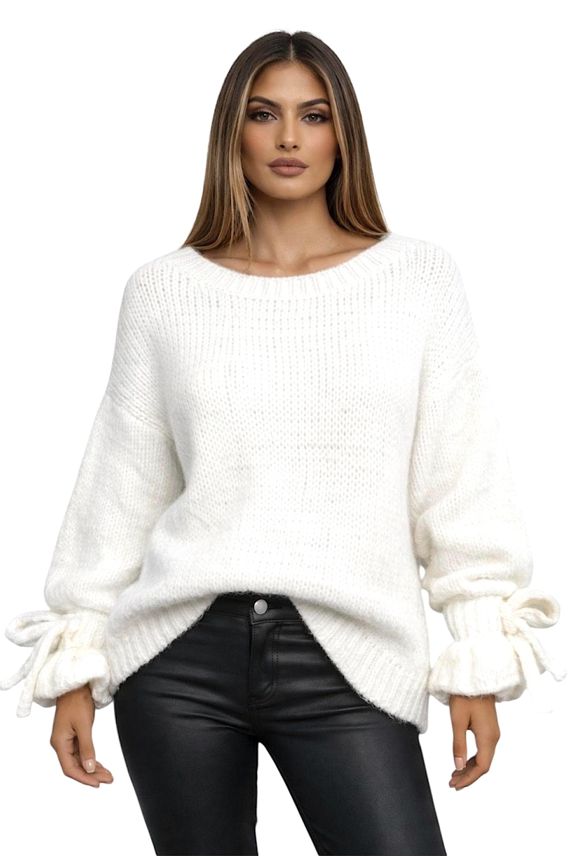 Strickpullover WORLDCLASSCA Oversize Strickpulllover Langarm mit Schnürärmeln