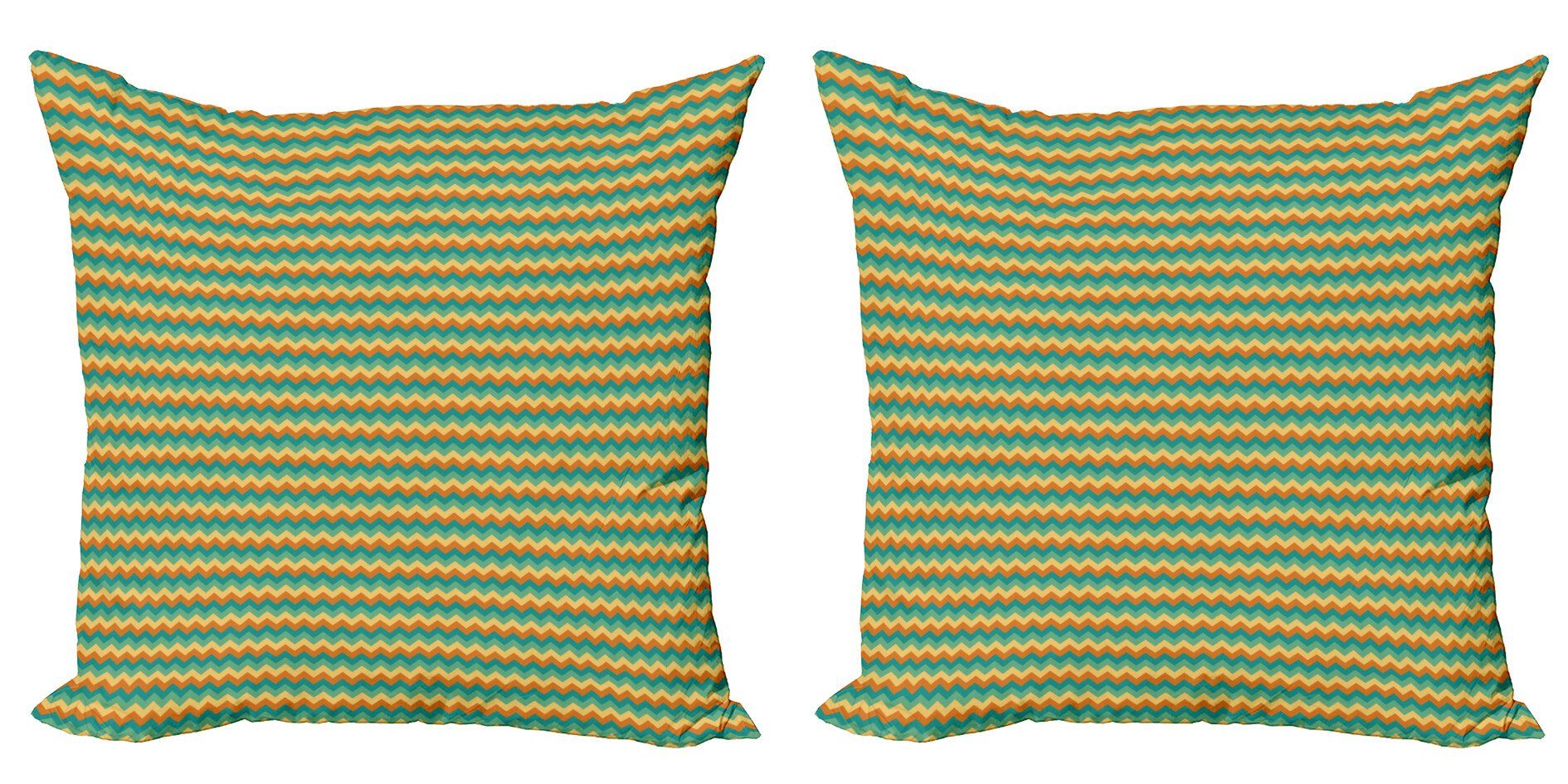 Doppelseitiger Modern Accent bunte Geometrische Linien (2 Stück), Kissenbezüge Winkel Digitaldruck, Abakuhaus