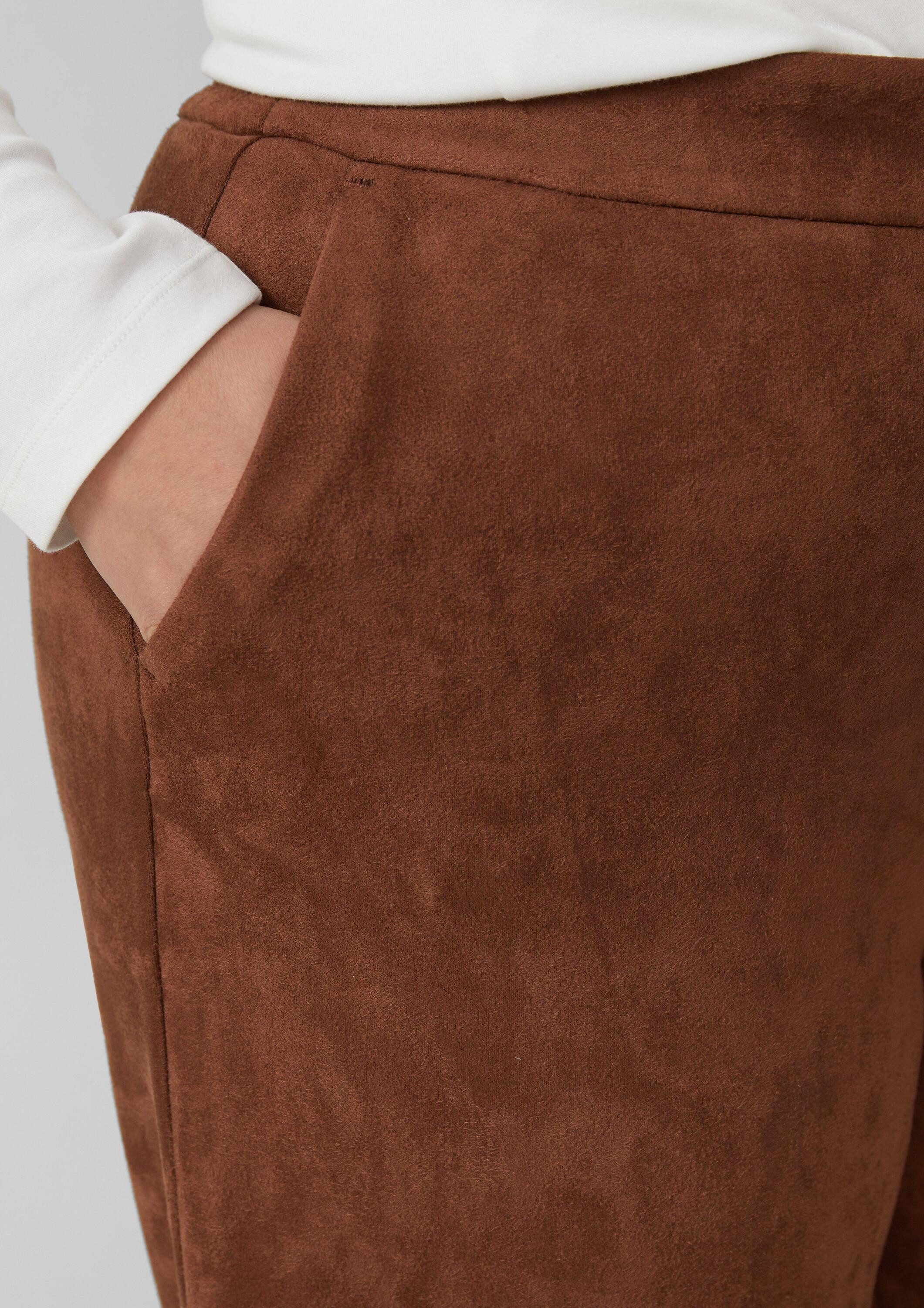s.Oliver 7/8-Hose Hose Culotte in Veloursleder-Optik