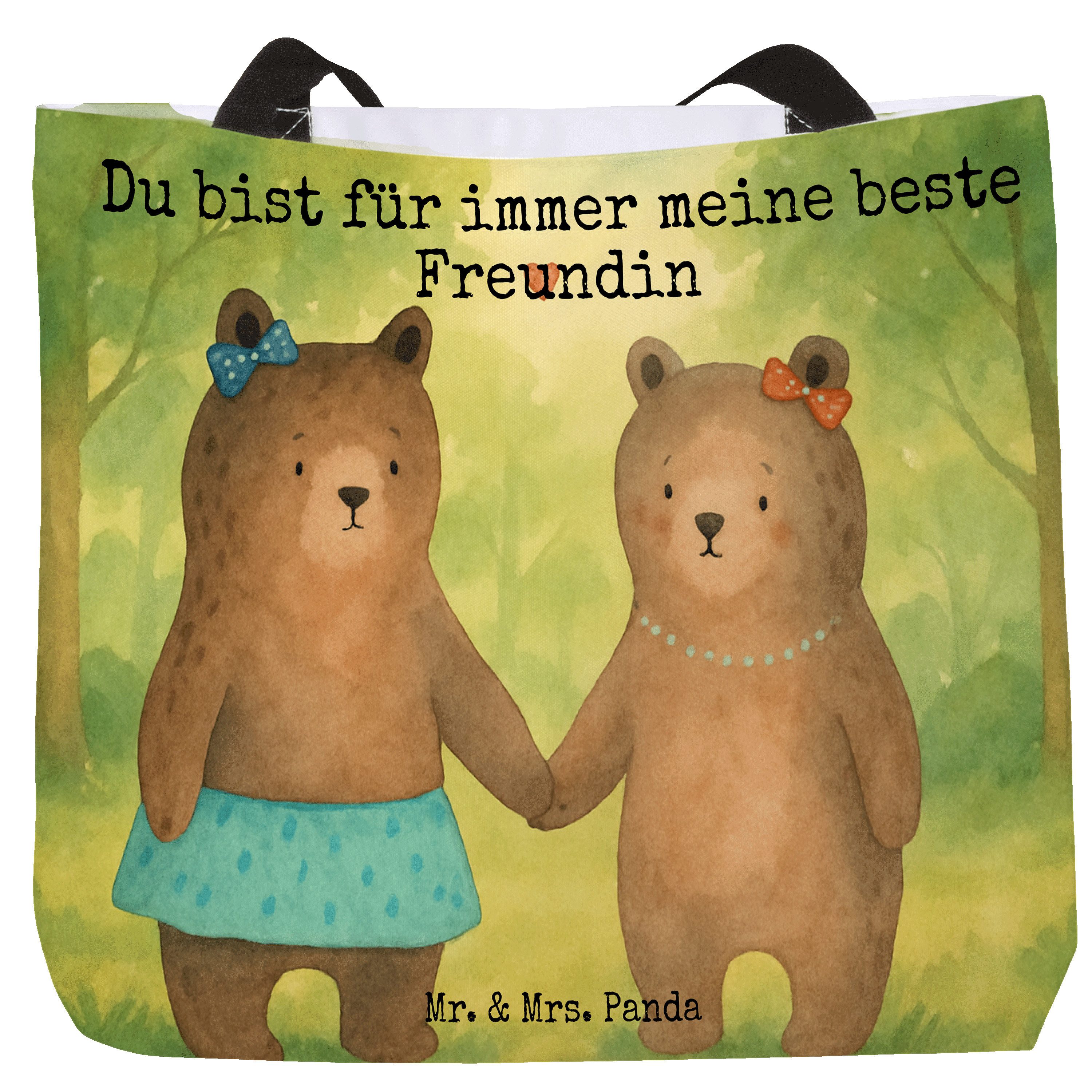 Shopper Bär Freundin Design, Tote Bag, Weiß, Bag, Tasche, Schultasche, Strand