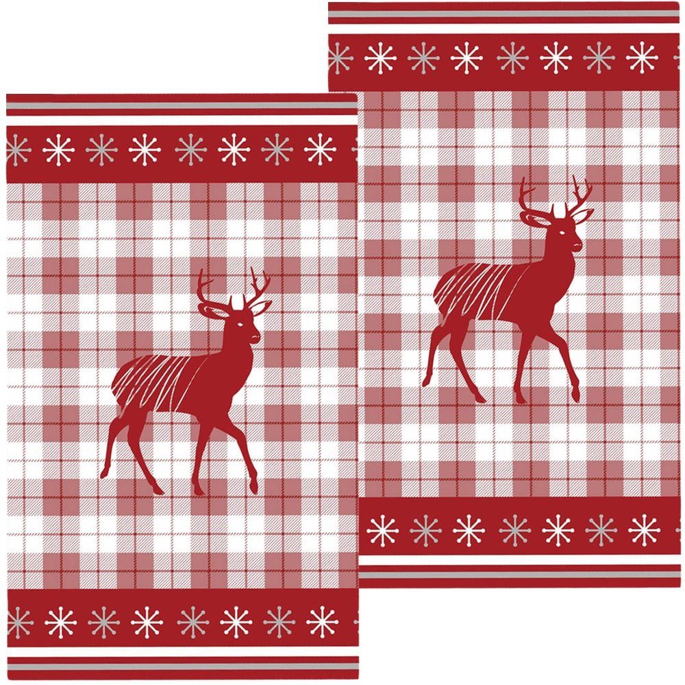 matches21 HOME & HOBBY Geschirrtuch Geschirrtücher LAURIE Hirsche rot Baumw günstig online kaufen