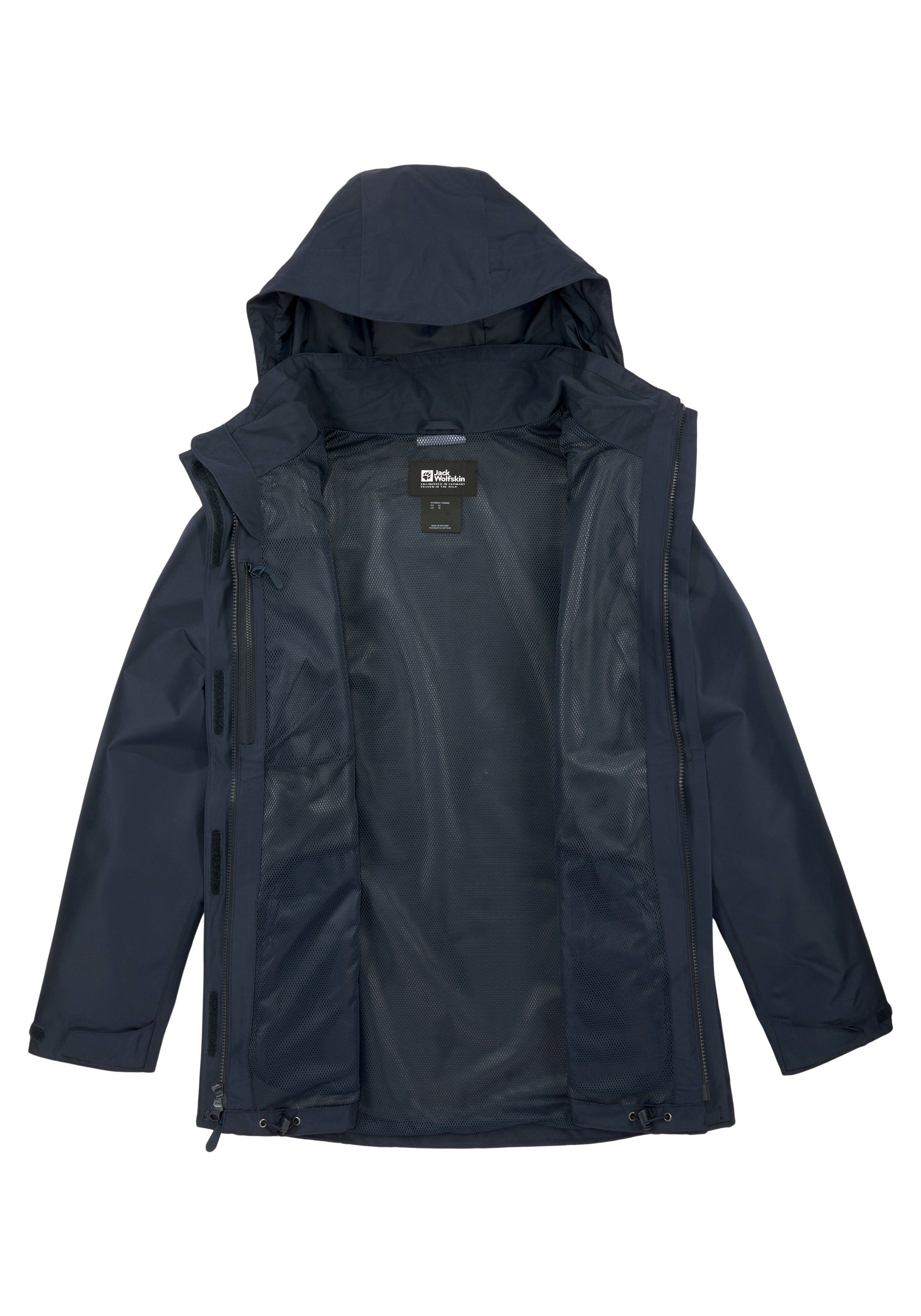 Jack Wolfskin blue night Winddicht TOCORA & Atmungsaktiv JACKET Funktionsjacke Wasserdicht WOMEN &