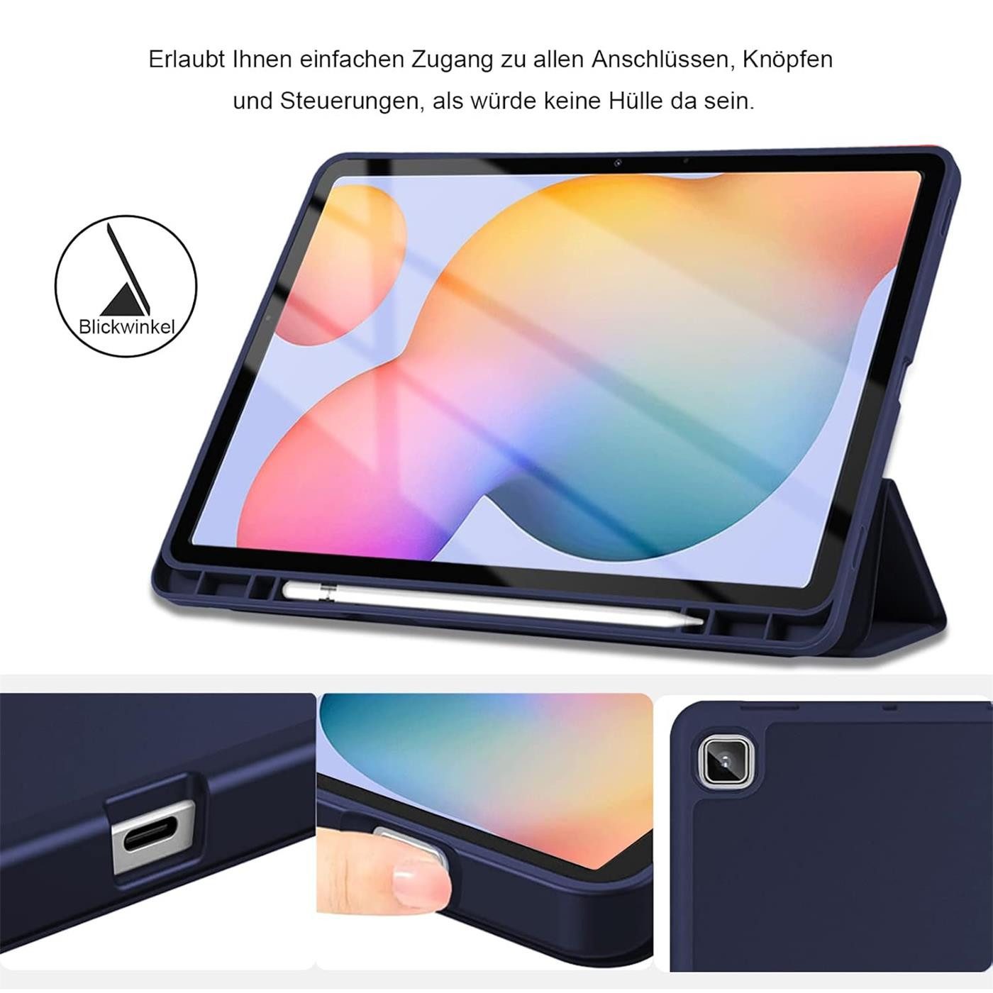 CoolGadget Tablet-Hülle Smart Cover für Samsung Galaxy Tab A7 10.4 T500 26,4 cm(10,4 Zoll), Schutz Tasche aufstellbar mit Stift Halter für Galaxy Tab A7 10.4 T5 – Bild 4 von 5