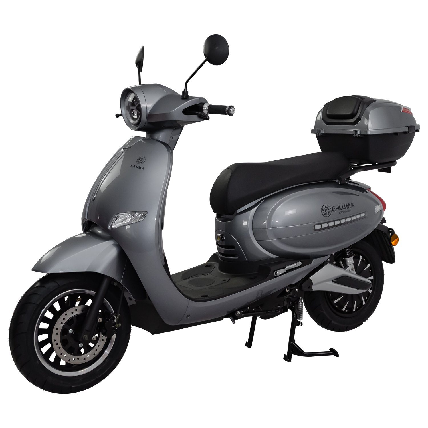 km/h, 3800 E-Motorroller W, Sun, 60V23,4 45 silbergrau Ah Akku Topcase, inklusive 1x e-kuma inklusive