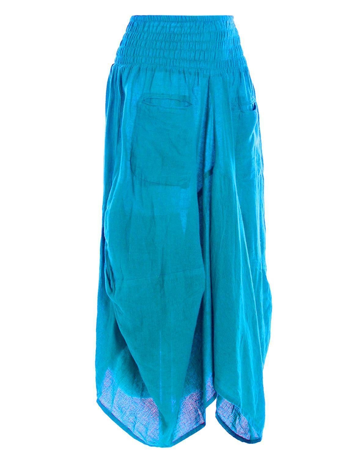Vishes Maxirock Knöchel-Langer Luftiger Damen Sommer-Rock Einfarbig Sommerröcke Goa, Hippie, Boho Style – Bild 4 von 4