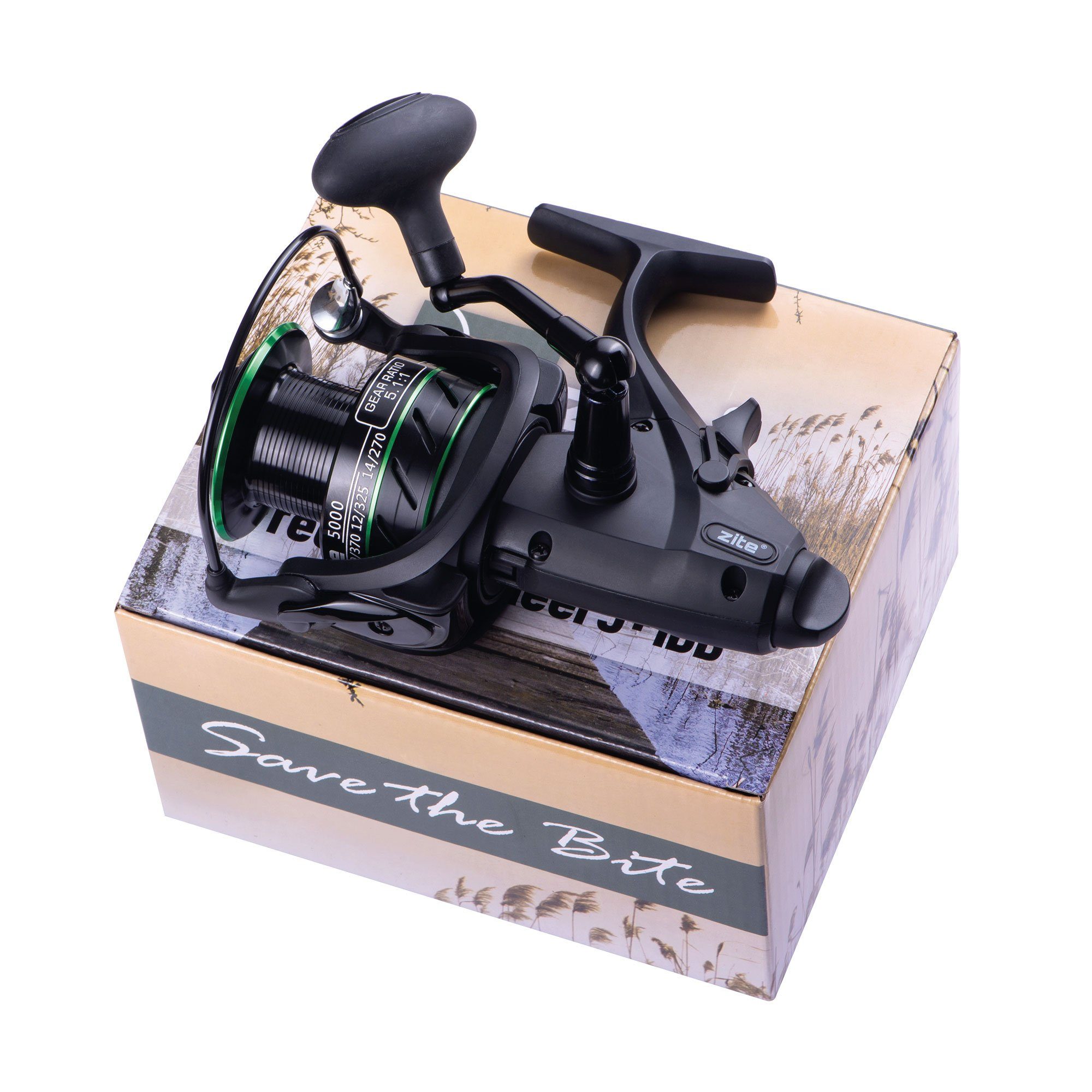 Zite Freilaufrolle Freerunner Reel 5000 5+1BB Karpfenangeln Angelrolle mit 2 Aluspulen)
