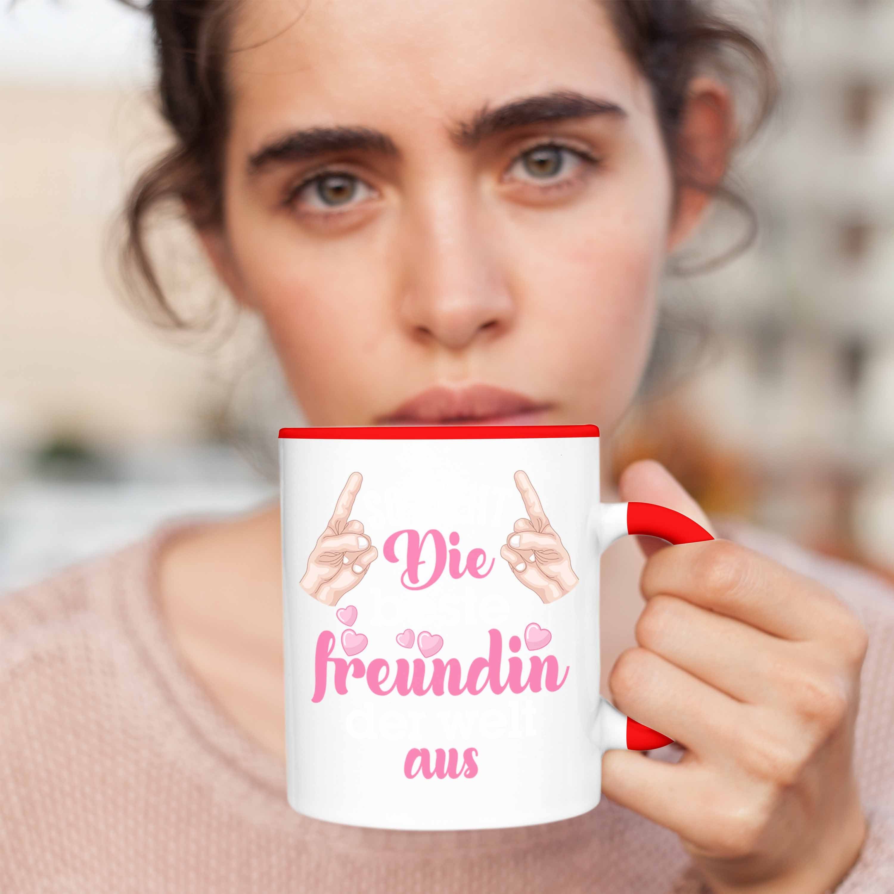 Beste Freundinnen Geschenk Allerbeste Geburtstag Freundin Freundin Kaffeetasse Tasse - Trendation Tasse Geschenkidee Trendation BFF Rot Geschenkidee Spruch