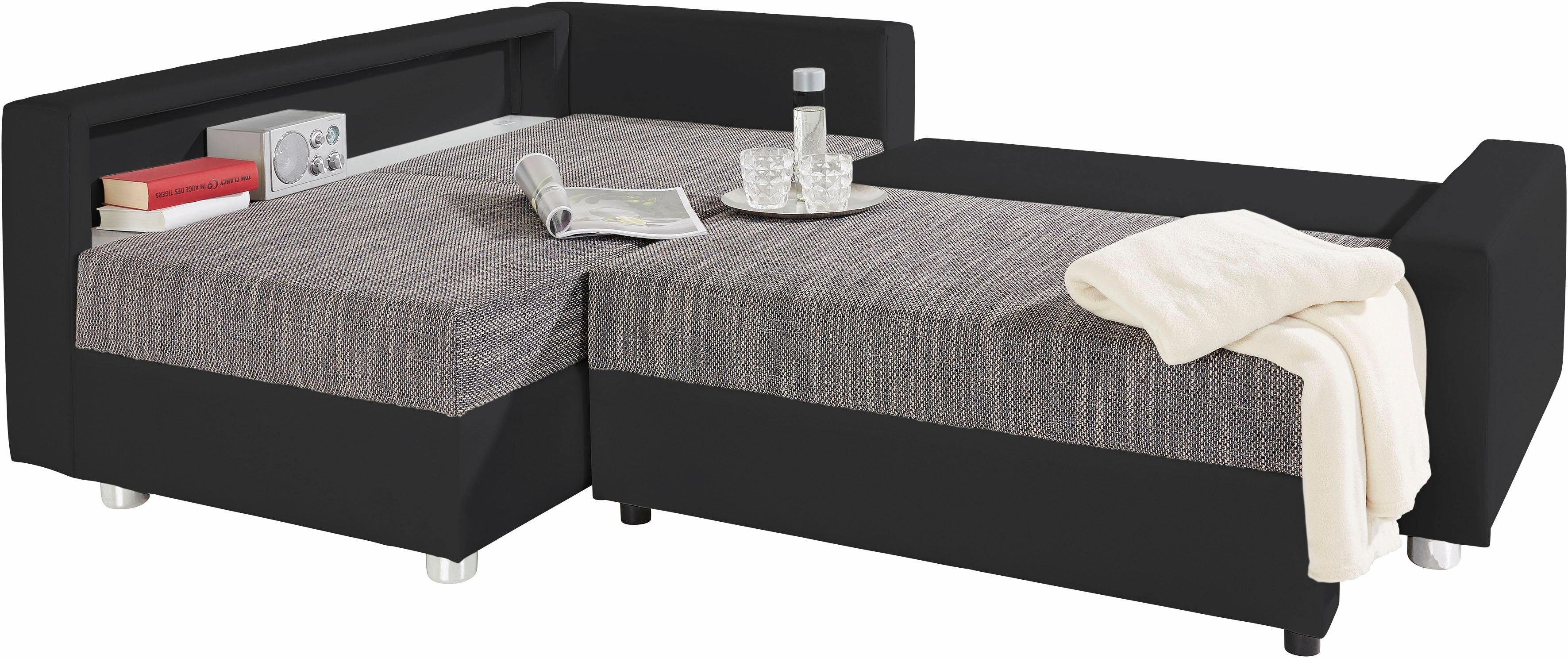 wahlweise Bettfunktion, COLLECTION AB Ecksofa mit RGB-LED-Beleuchtung inklusive Relax, Federkern,