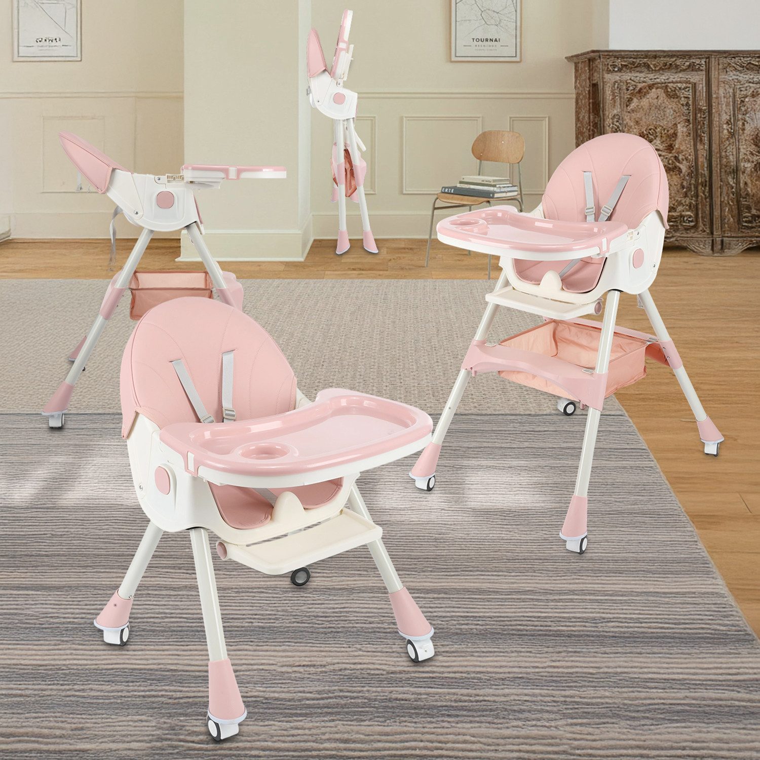 oyajia Kinderstuhl 3-in-1 Kinderstuhl, Kombistuhl, Babystuhl, günstig online kaufen